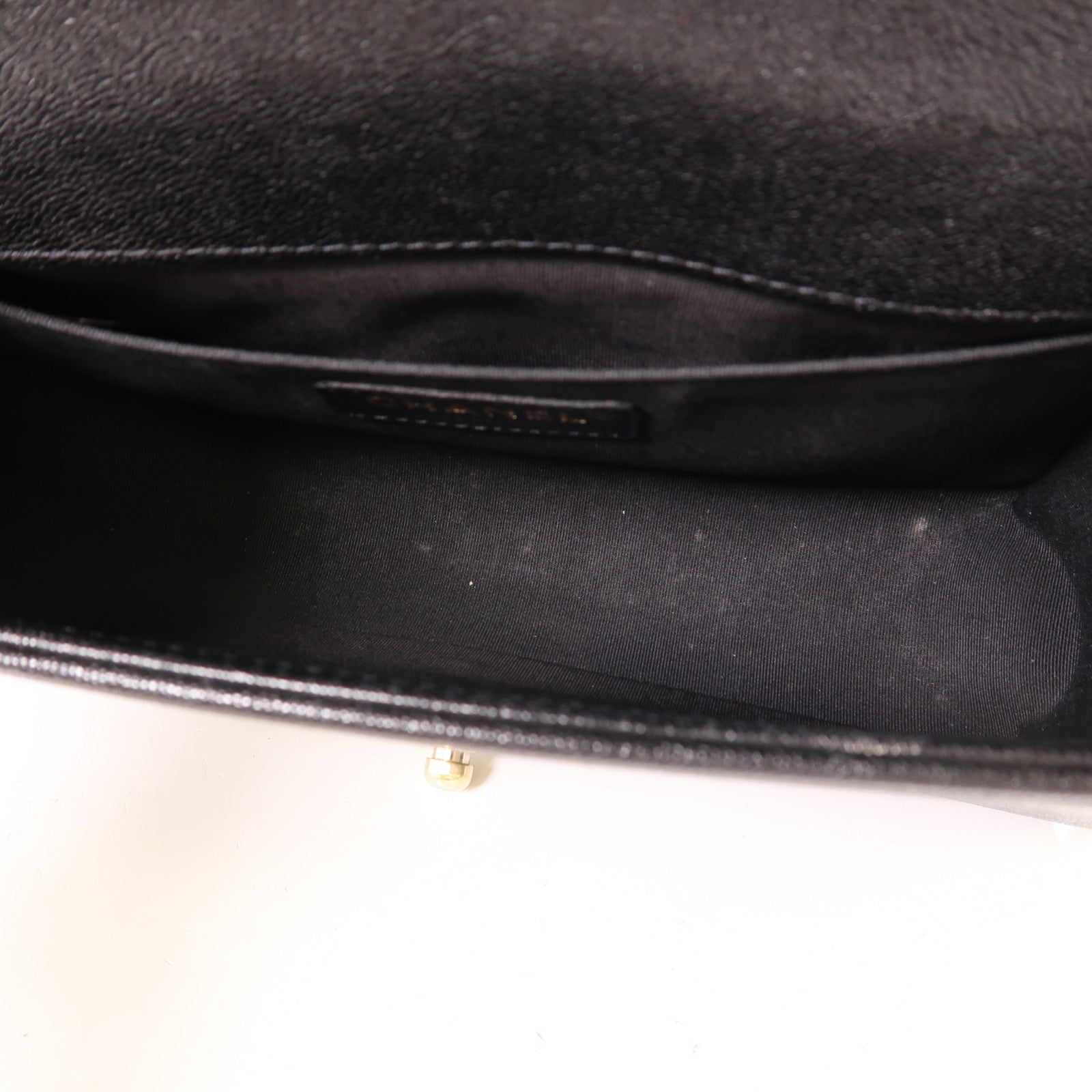 CHANEL CC GHW Boy 25 Shoulder Bag Calfskin Leather Black