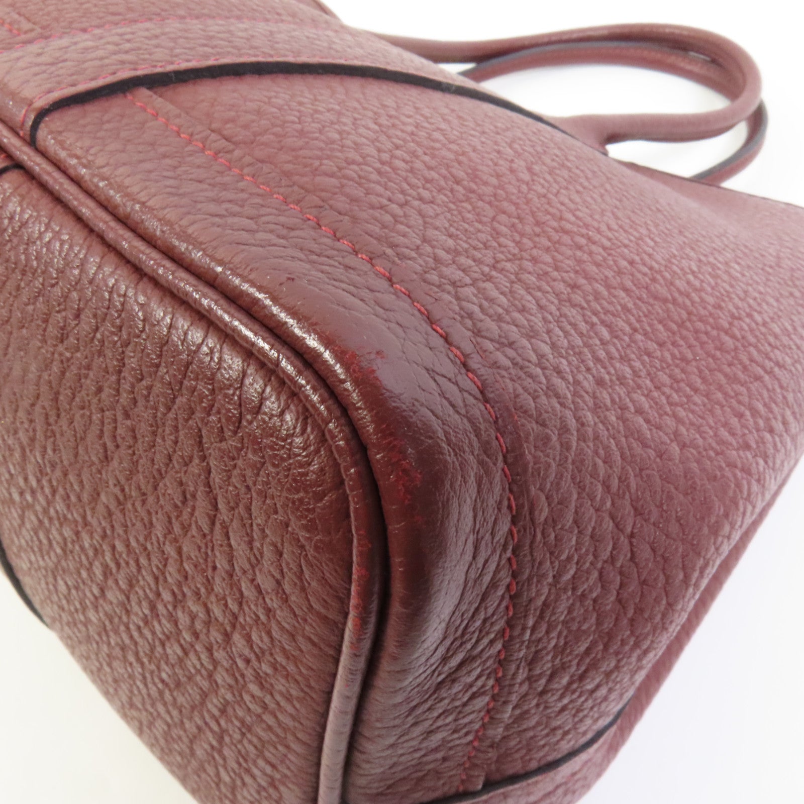 HERMES Negonda皮革Garder Party TPM銀扣手挽袋Rouge H