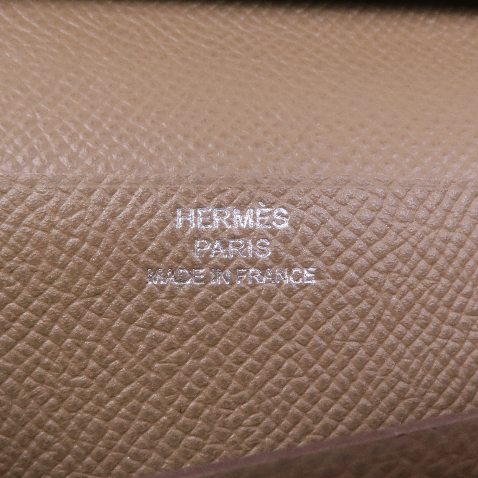 HERMES Epsom皮革Bearn W Snap Wallet銀扣長錢包Etoupe