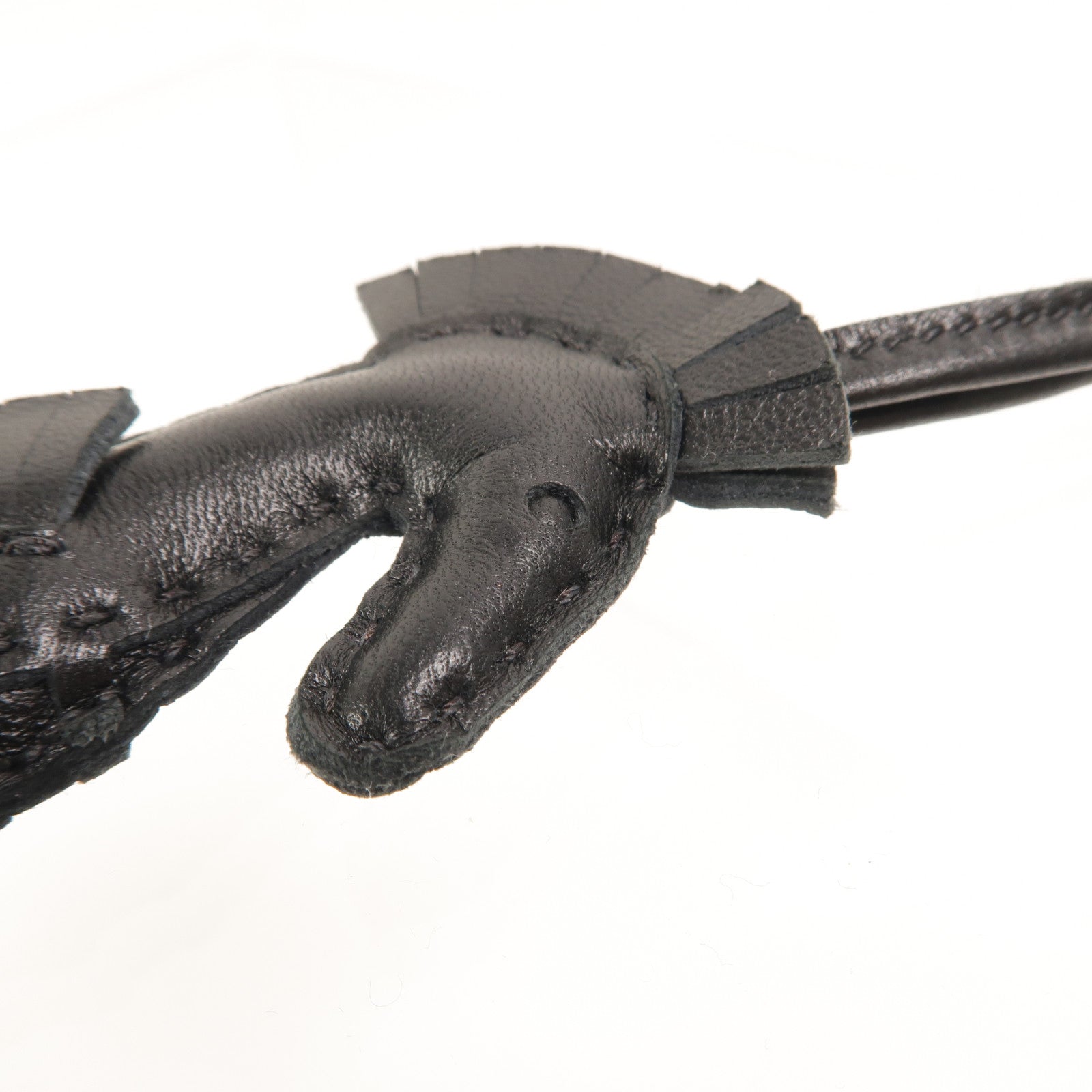 HERMES Milo皮革Hippo Seahorse Charm掛飾Noir