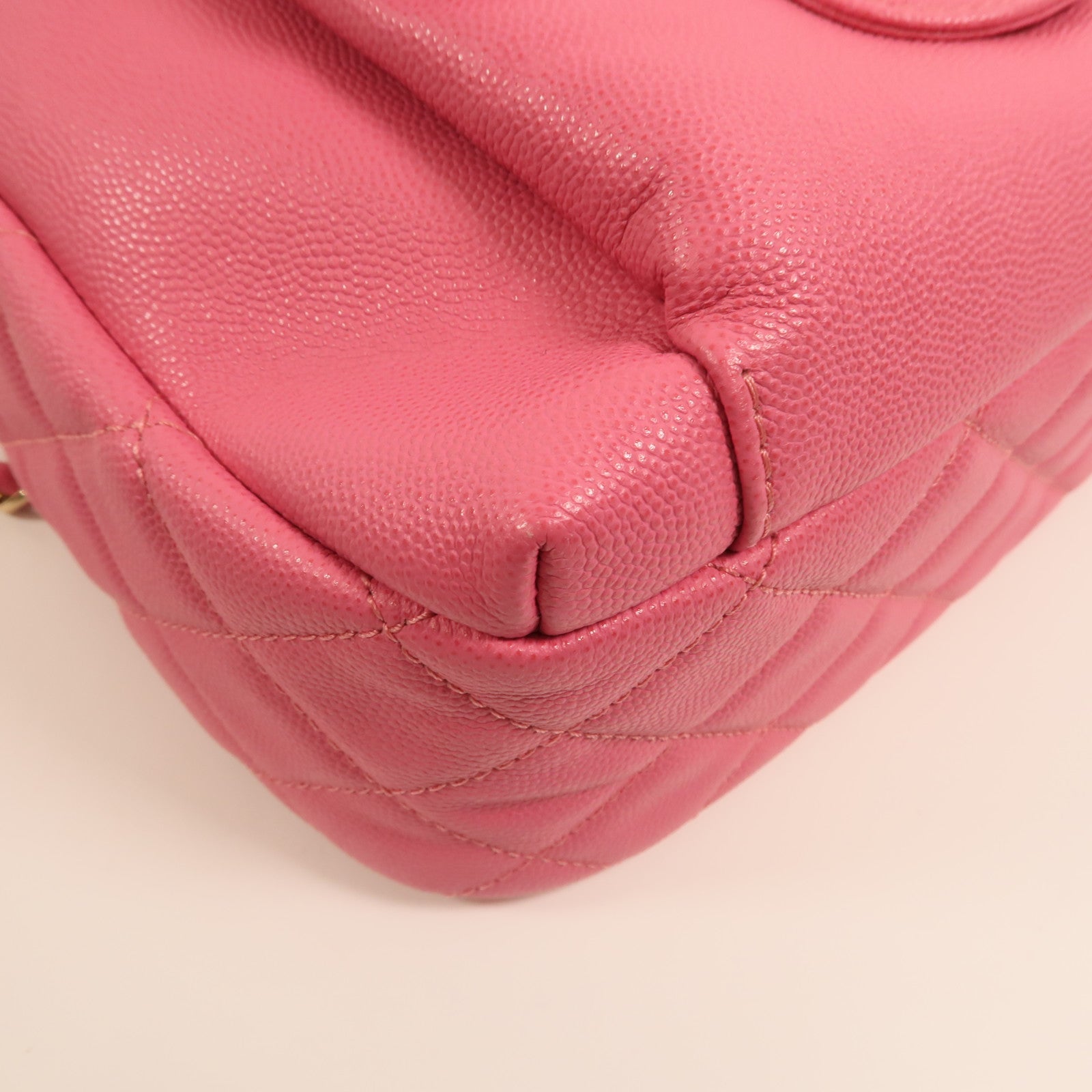 CHANEL 牛皮皮革Rucksack金扣鏈帶背包
