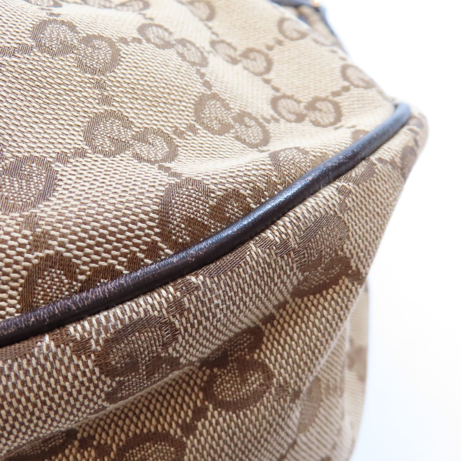 GUCCI 帆布Sukey Hobo金扣肩背袋棕色