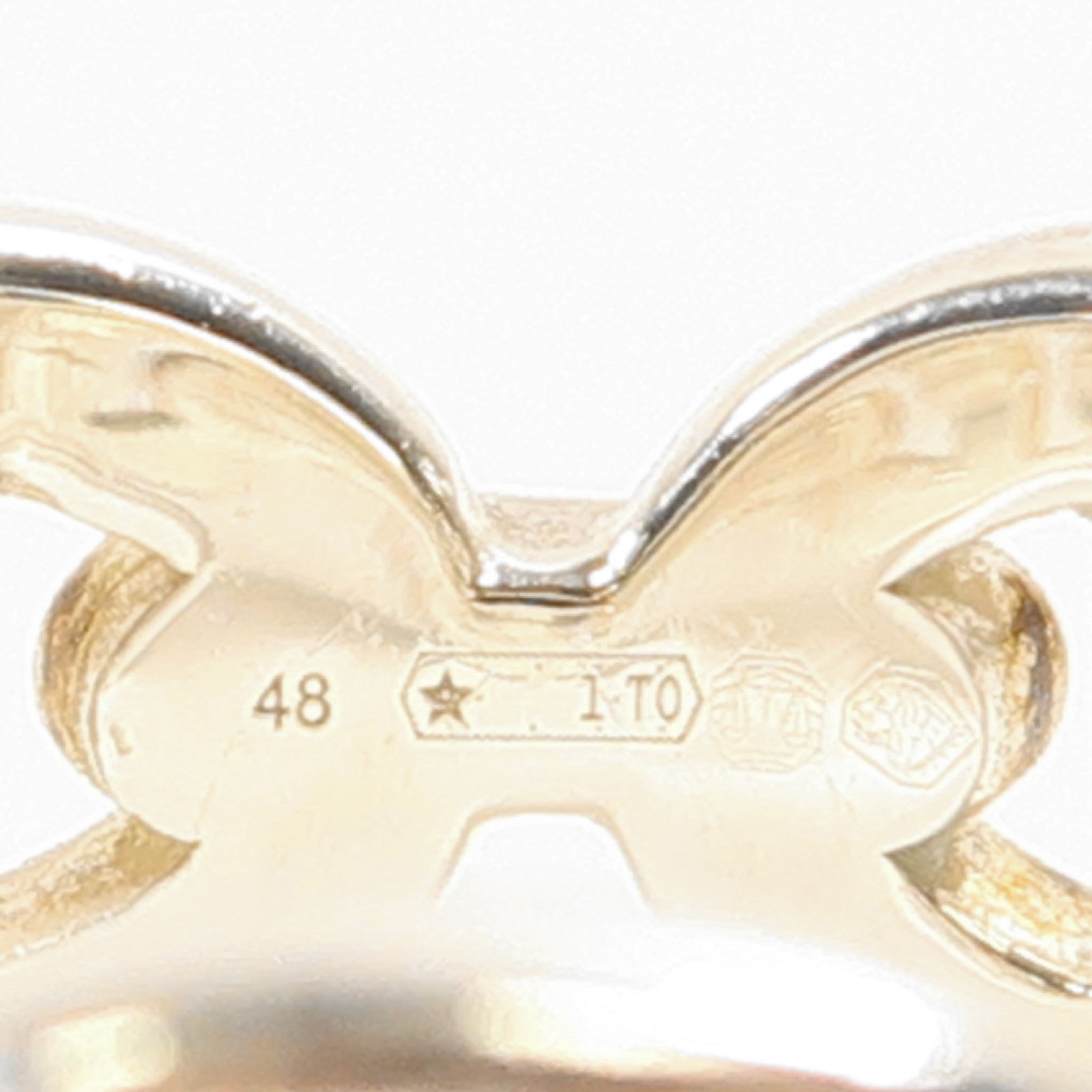 HERMES 925純銀Chaine D'Ancre Enchainee Ring戒指US#4.5