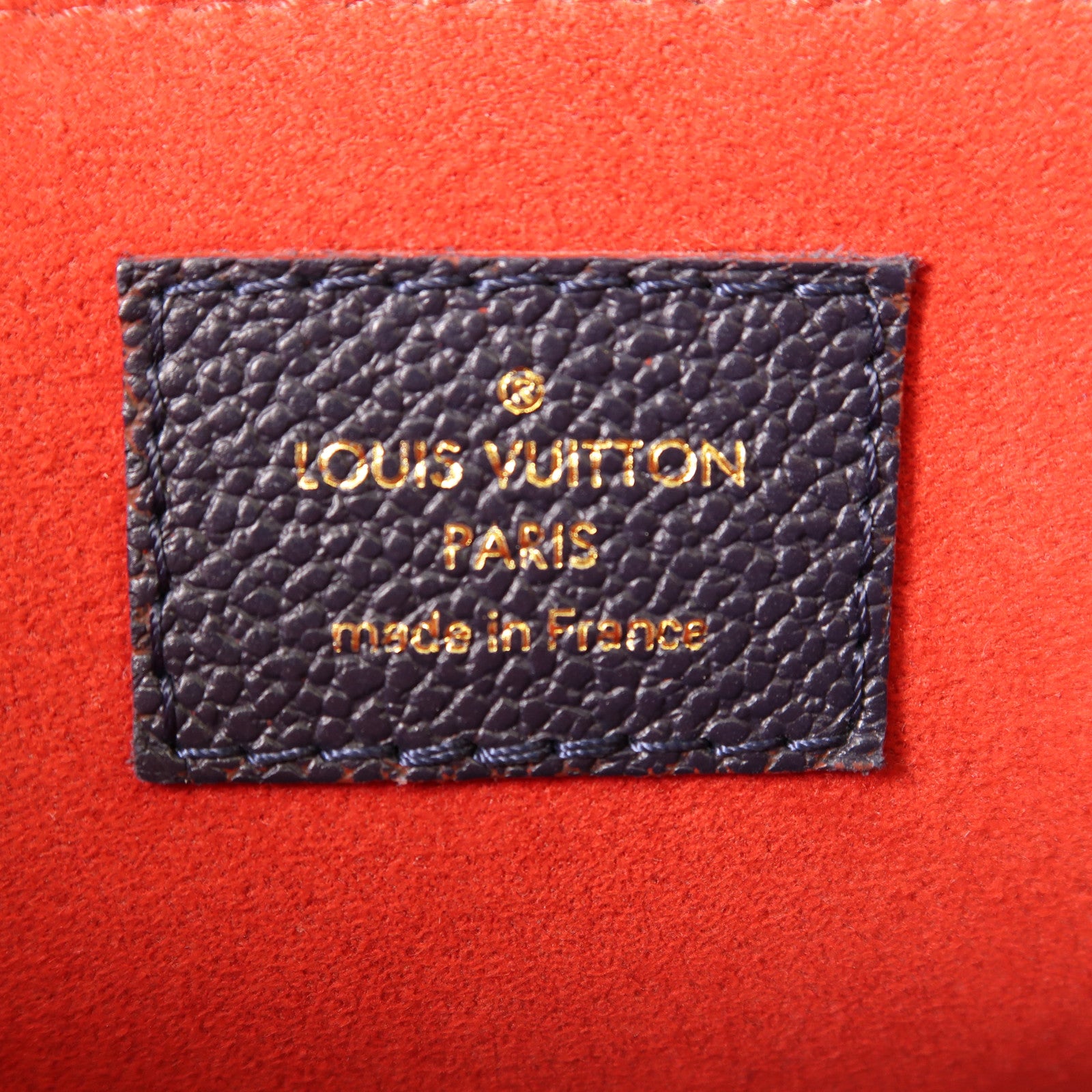 LOUIS VUITTON Monogram Empreinte Vavin PM金扣肩背袋深藍色