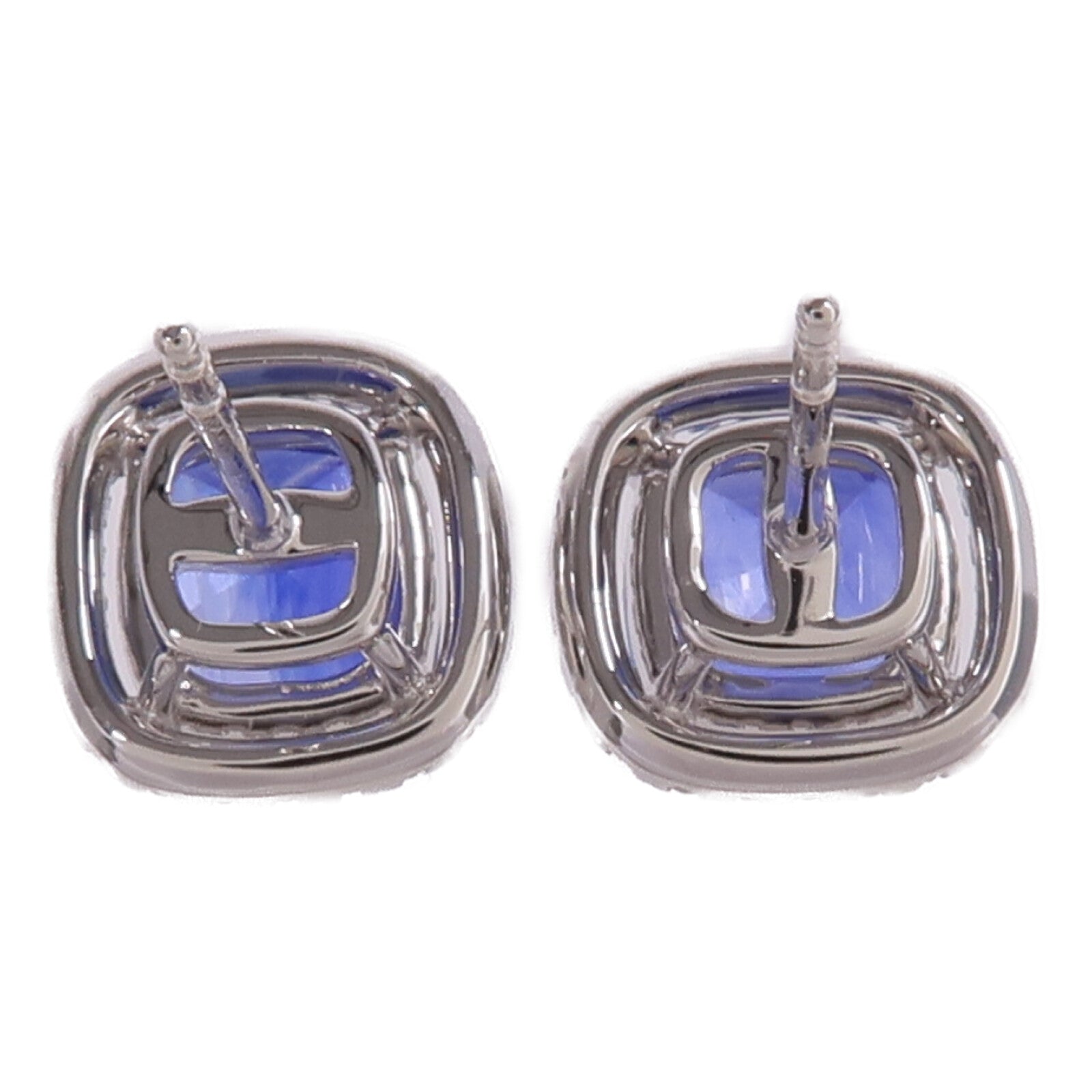 JEWELRY 18K白金Sapphire Diamond Earrings藍寶石/鑽石耳環