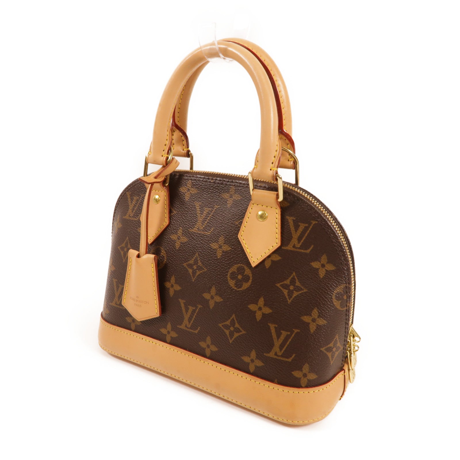 LOUIS VUITTON Monogram Alma BB金扣手挽肩背兩用袋棕色