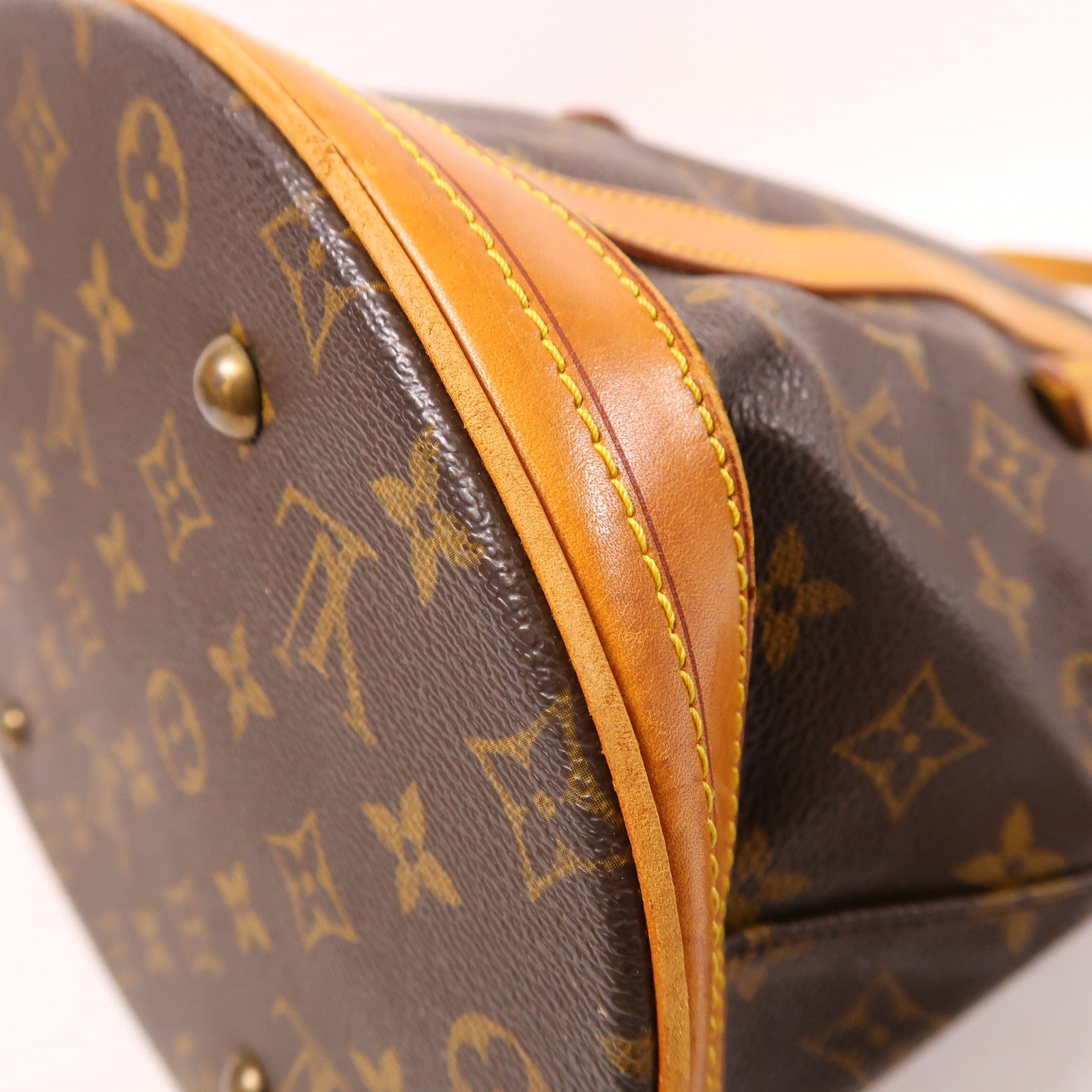 LOUIS VUITTON 【激減優惠】Monogram Bucket GM金扣手挽袋棕色