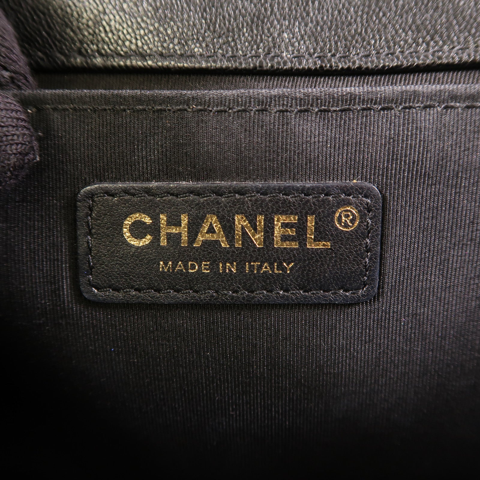 CHANEL CC GHW Boy 25 Shoulder Bag Calfskin Leather Black