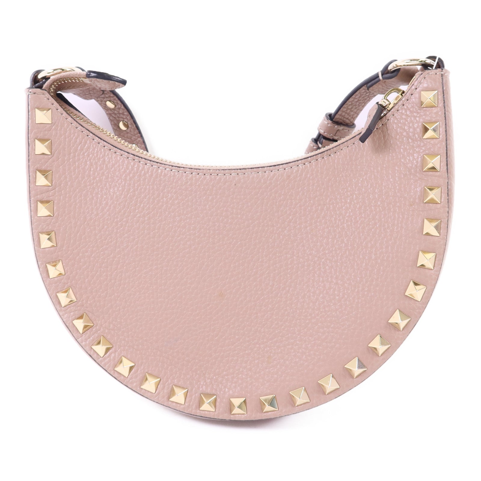 Valentino 牛皮皮革Mini Rockstud Hobo Bag金扣肩背袋
