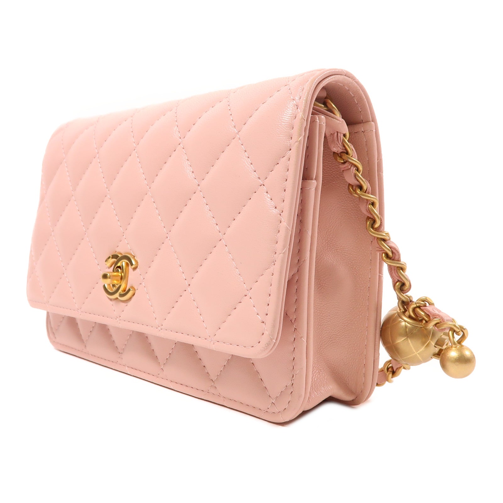 CHANEL 羊皮皮革WOC Wallet On Chain金扣鏈帶肩背袋