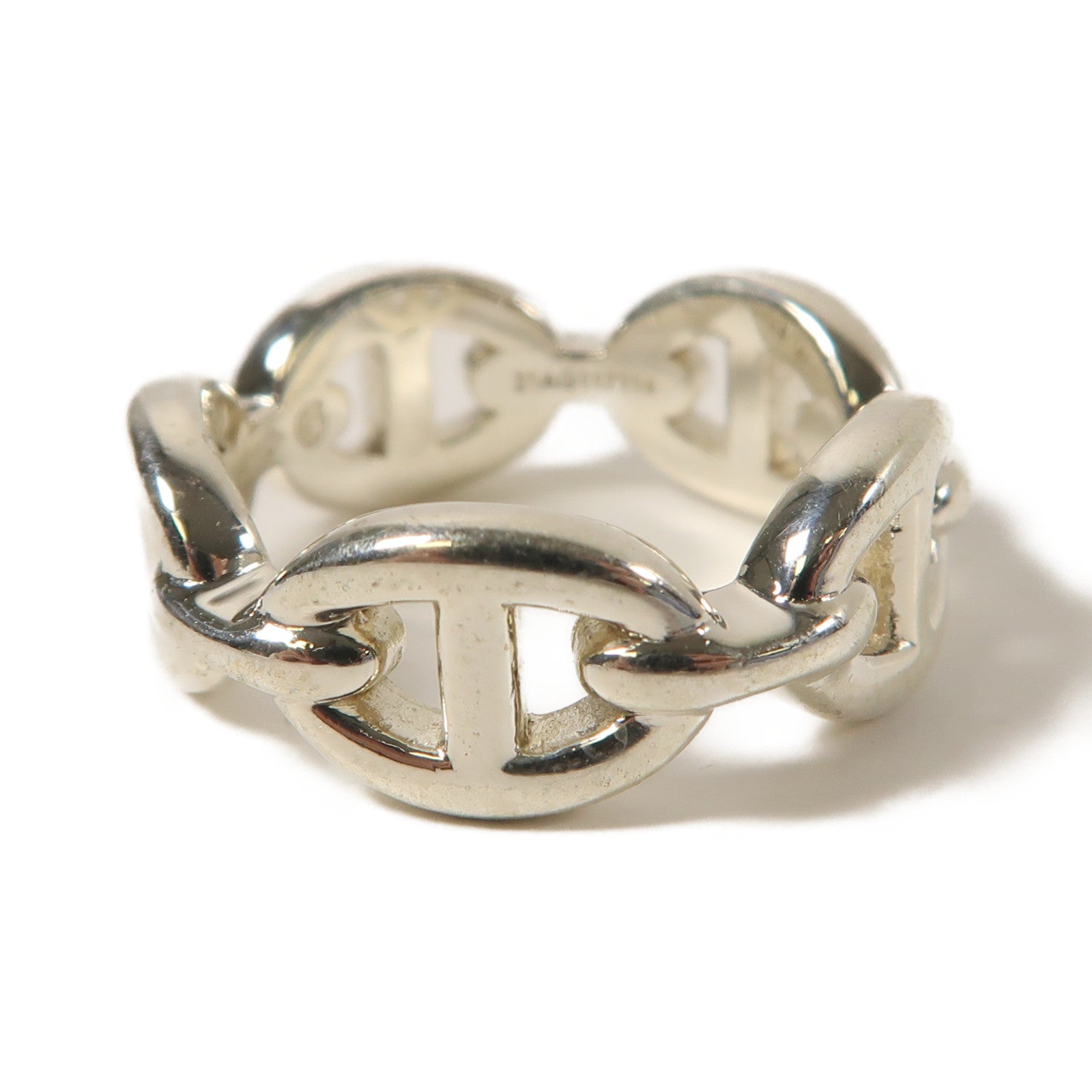 HERMES 925純銀Chaine D'Ancre戒指#49/US#5