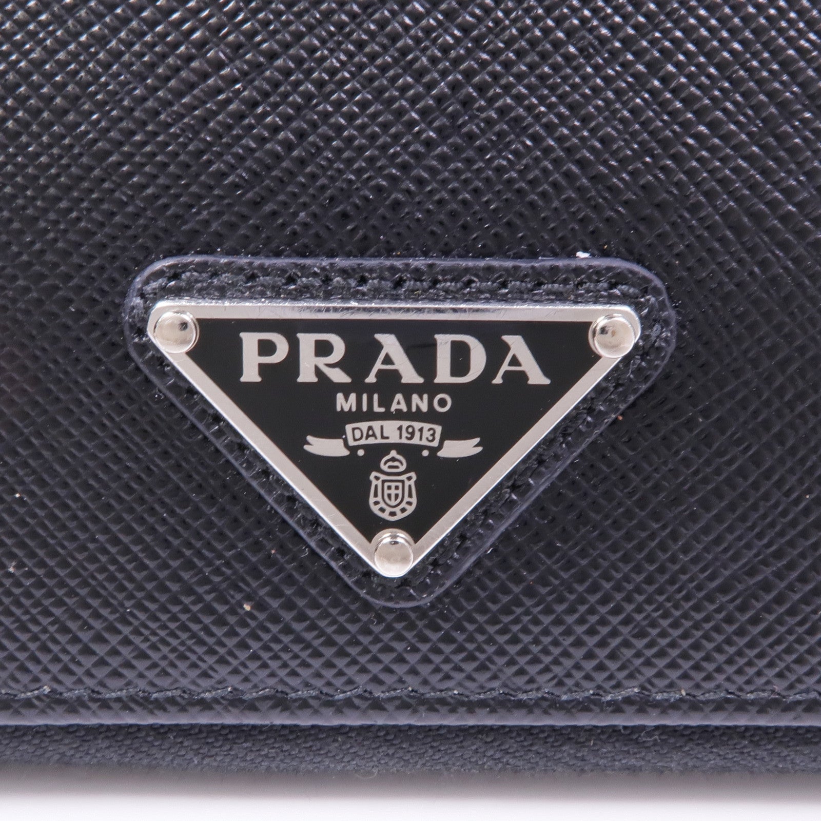 PRADA 牛皮皮革Document Holder銀扣長錢包