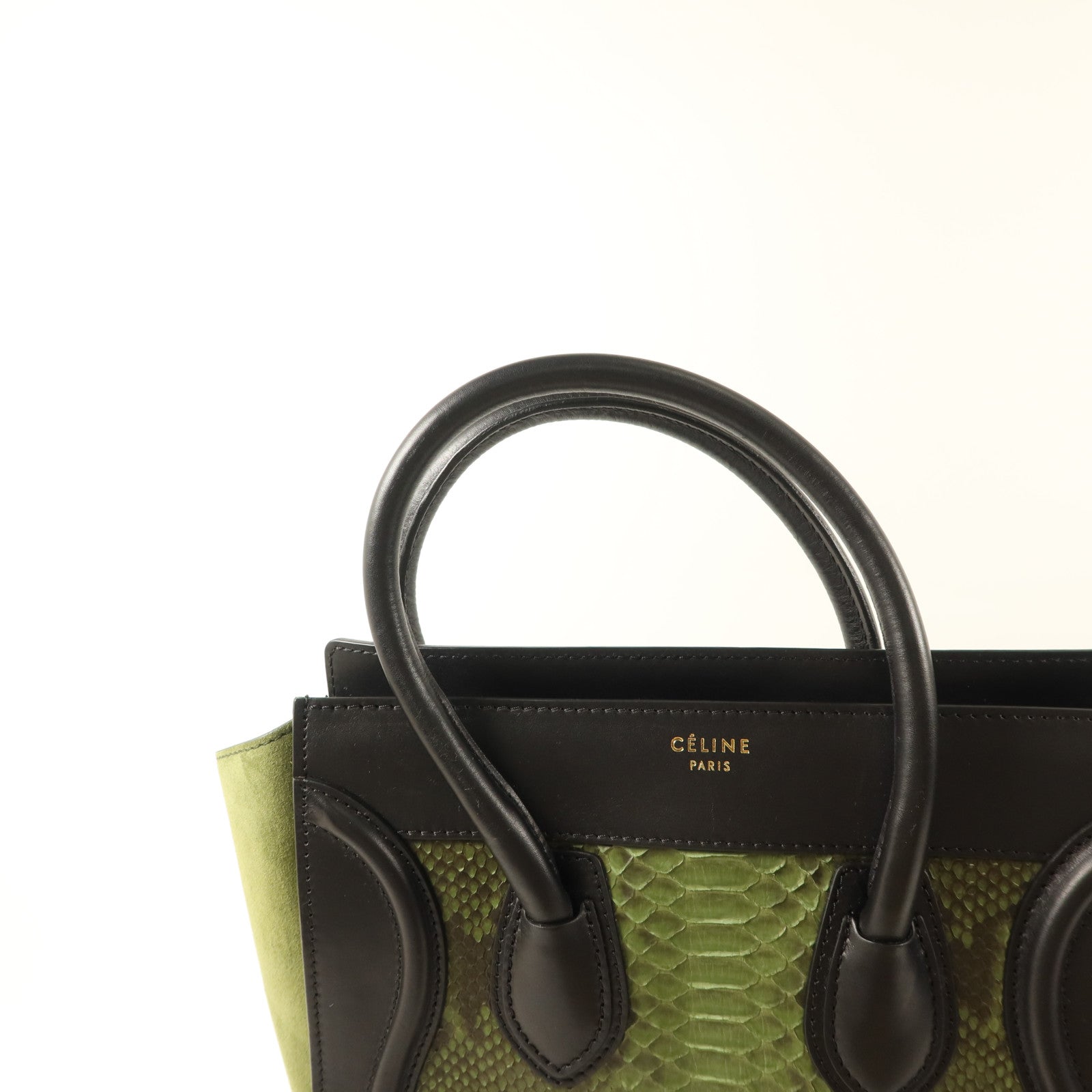 CELINE 蛇皮皮革Mirco Luggage金扣手挽袋