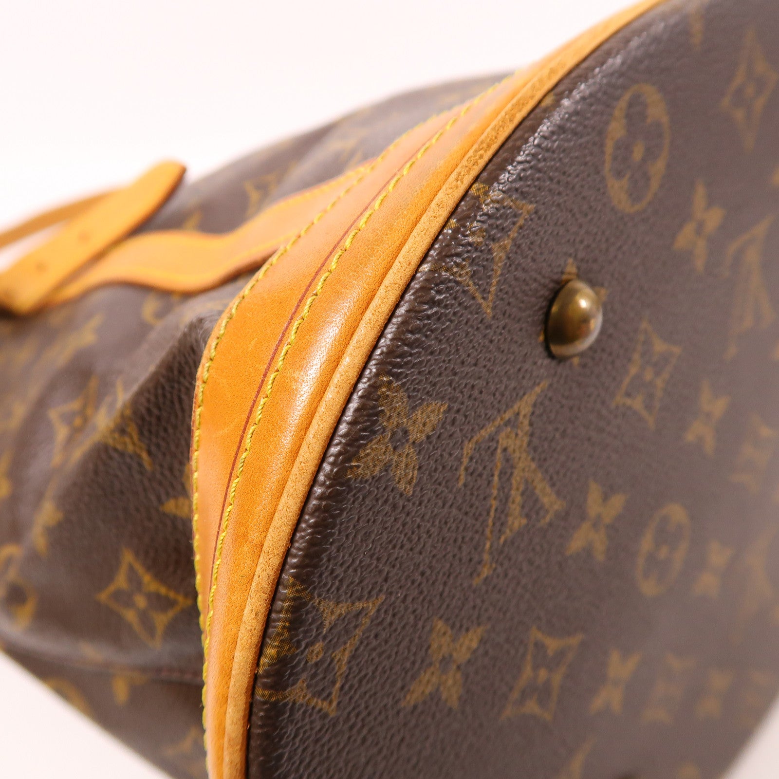 LOUIS VUITTON 【激減優惠】Monogram Bucket GM金扣手挽袋棕色
