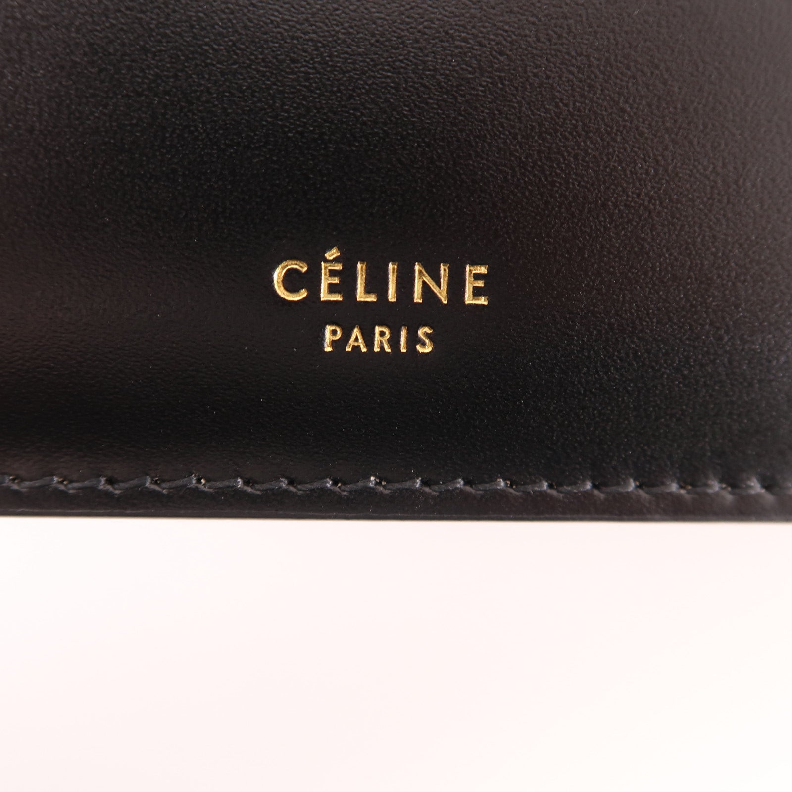CELINE 牛皮皮革Hand Bag金扣手挽袋黑色