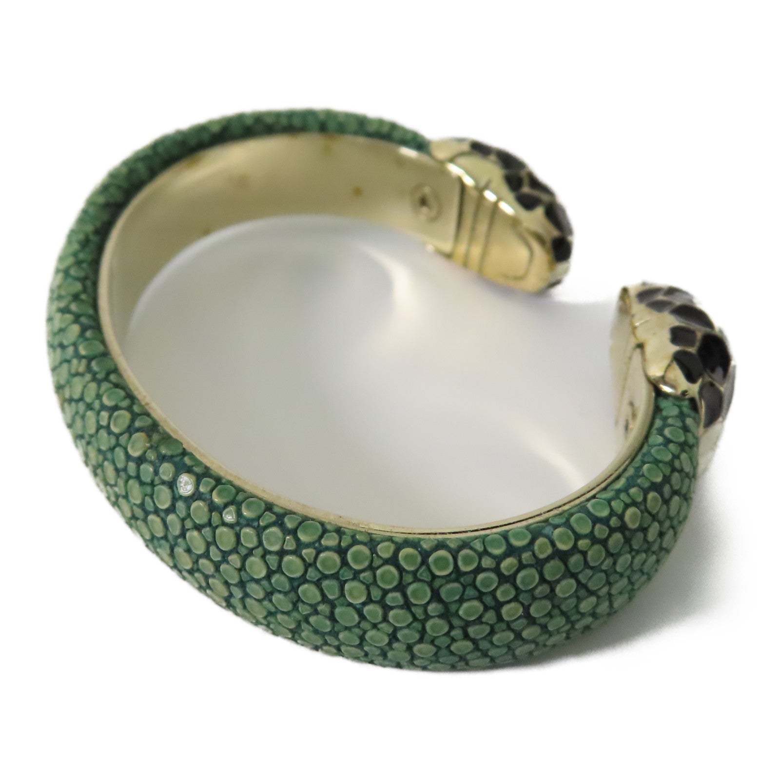BVLGARI 皮革/琺瑯Serpenti Forever金扣手鐲