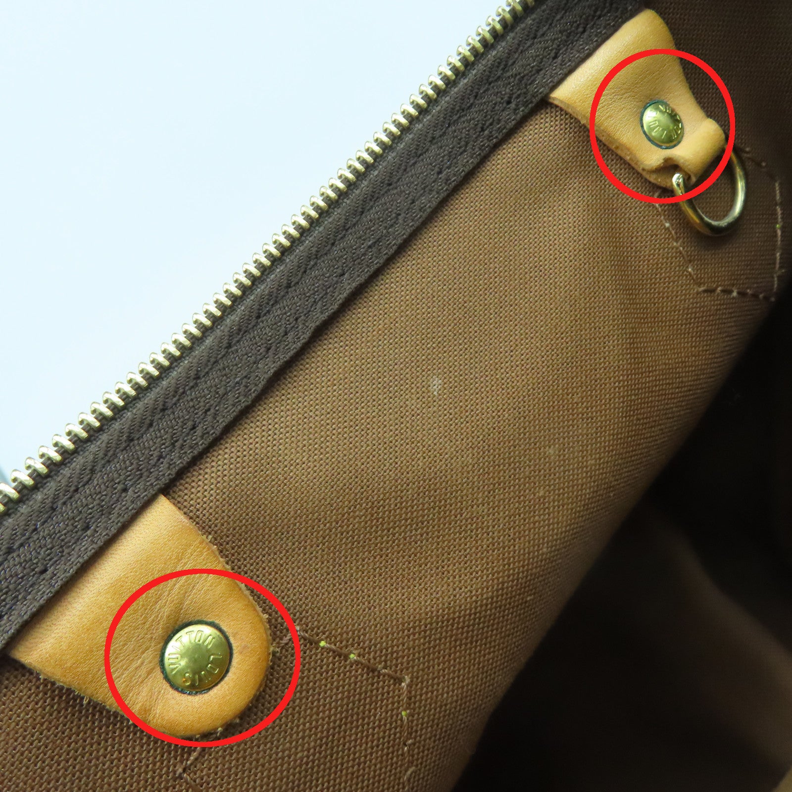 LOUIS VUITTON Monogram Speedy 30 Gold Buckle Bag Brown