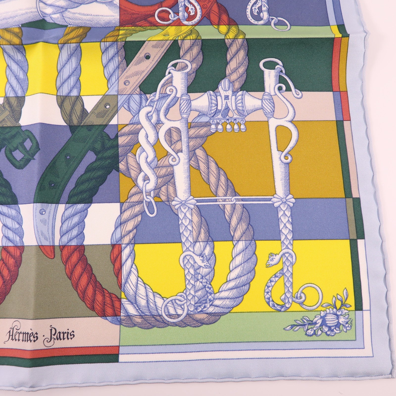 HERMES Scarf 40x40 Silk Multicolor