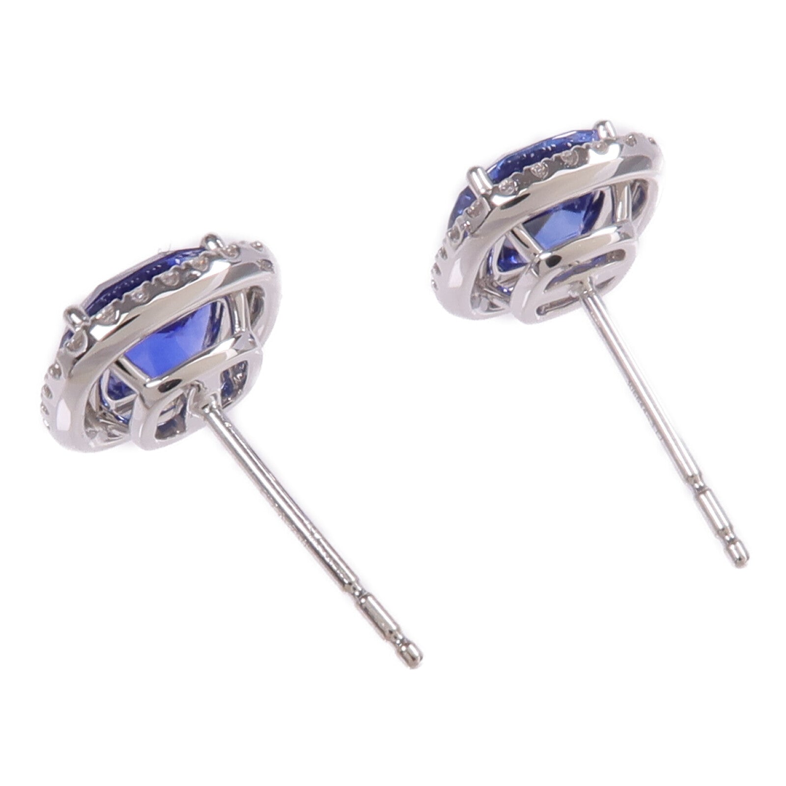 JEWELRY 18K白金Sapphire Diamond Earrings藍寶石/鑽石耳環