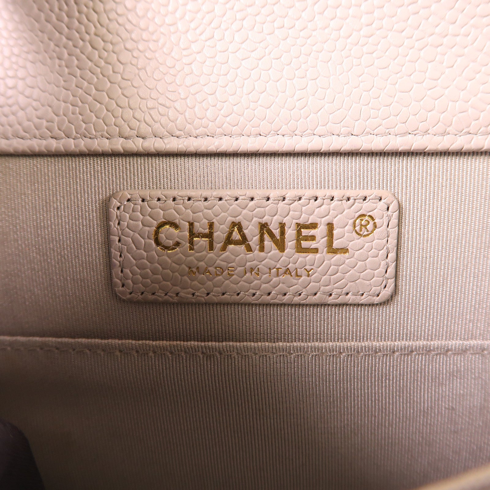 CHANEL CC GHW Boy Chain Shoulder Bag Calfskin Leather Grey