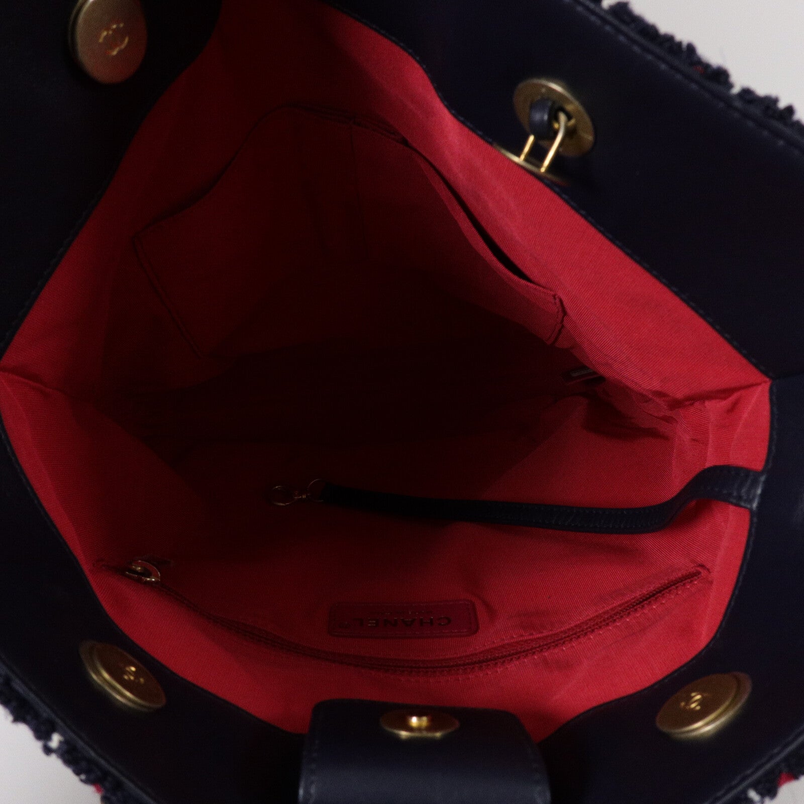 CHANEL Tweed Shopping Tote鏈帶肩背袋