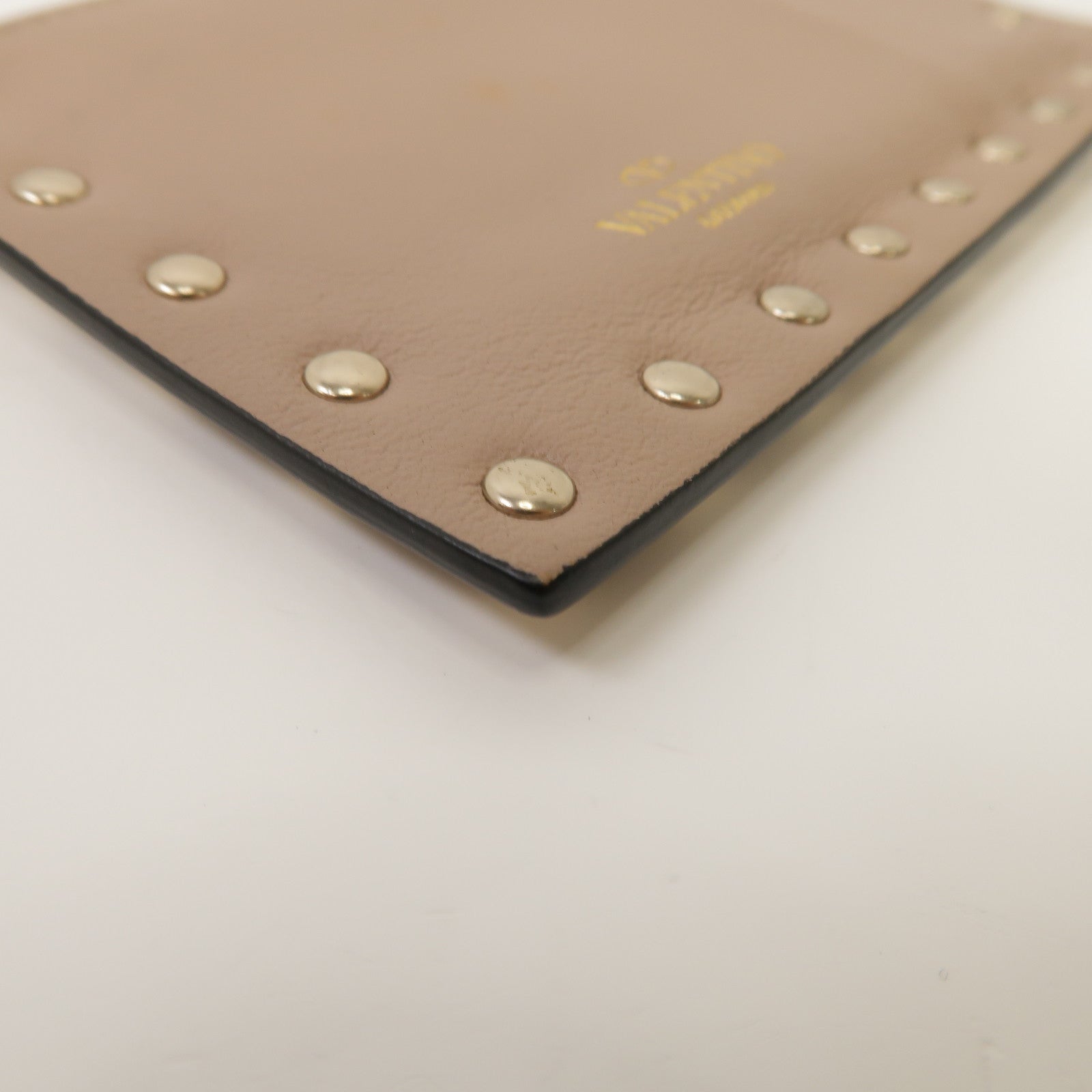 Valentino 牛皮皮革Card Case銀扣卡片套粉紅色