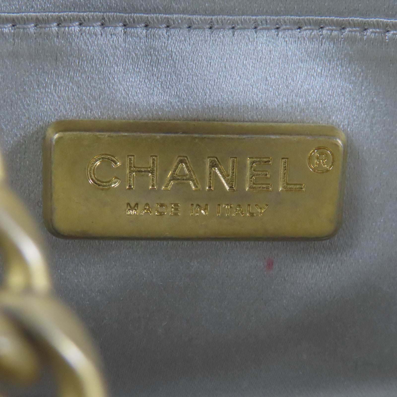 CHANEL 菱格牛皮皮革Hand Bag金扣手挽袋銀色