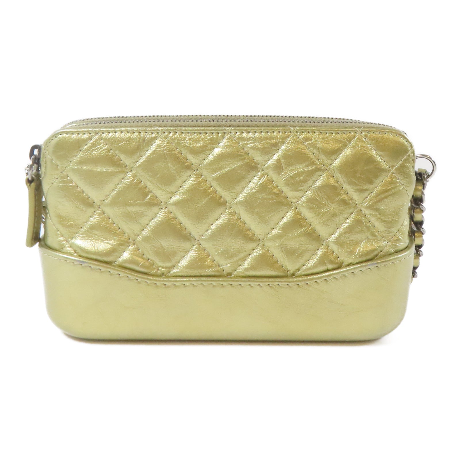 CHANEL 【激減優惠】菱格Gabrielle Clutch With Chain金/銀扣鏈帶肩背袋金色