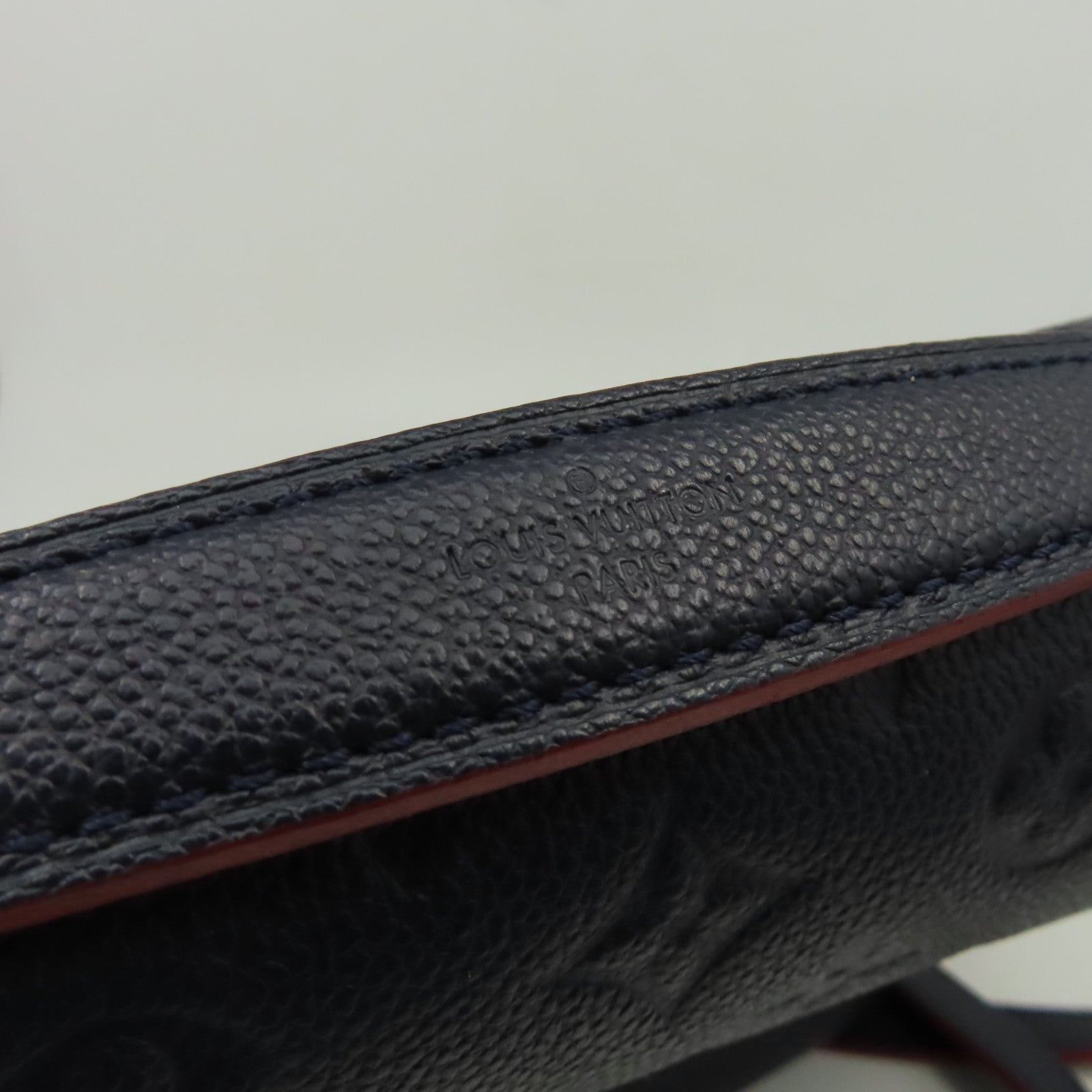 LOUIS VUITTON Monogram Empreinte Pochette Metis金扣手挽肩背兩用袋深藍色