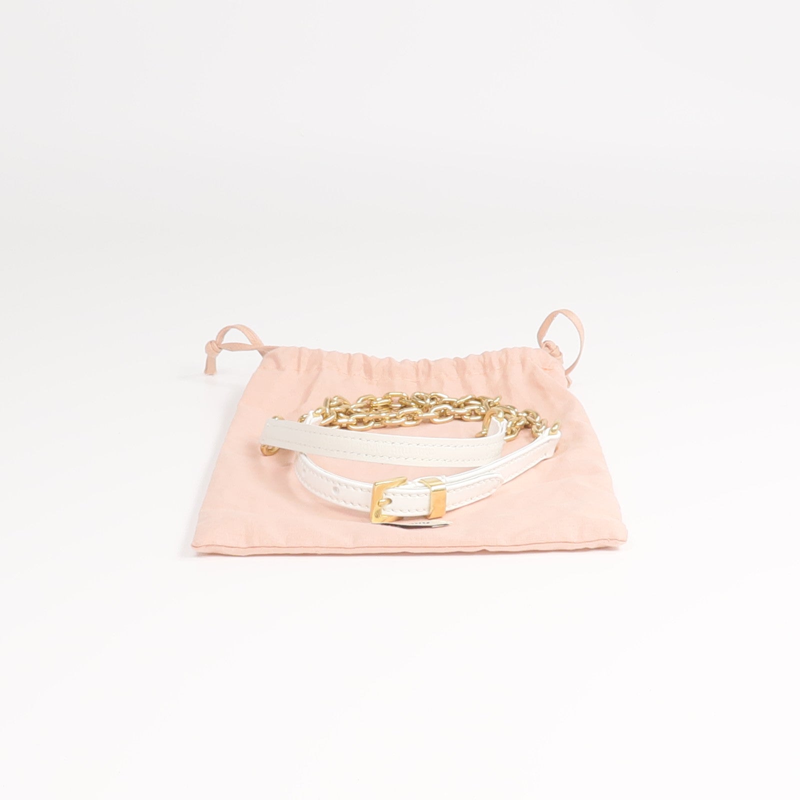 Miu Miu 牛皮皮革Belt金扣皮帶