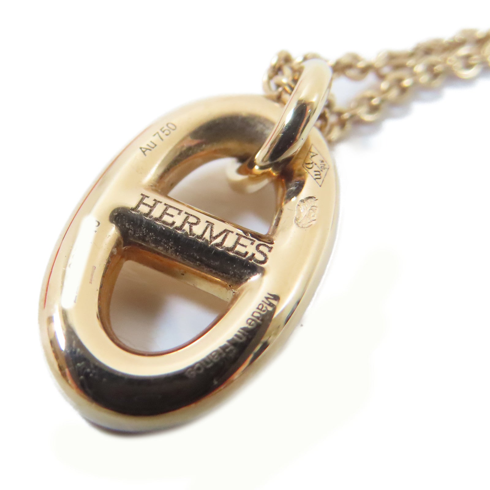 HERMES 18K玫瑰金Farandole Pendant Necklace項鍊#40cm