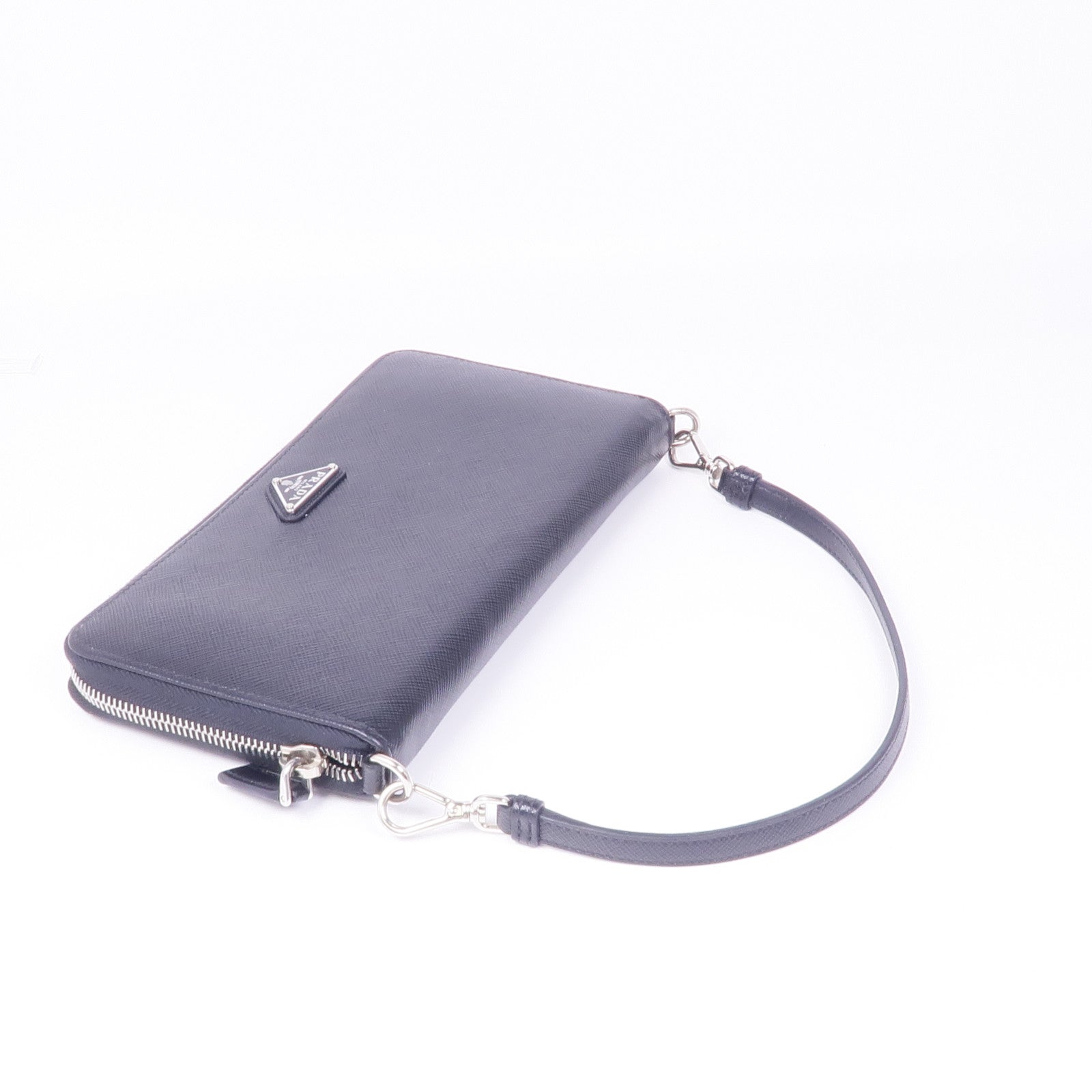 PRADA 【激減優惠】牛皮皮革Document Holder銀扣長錢包
