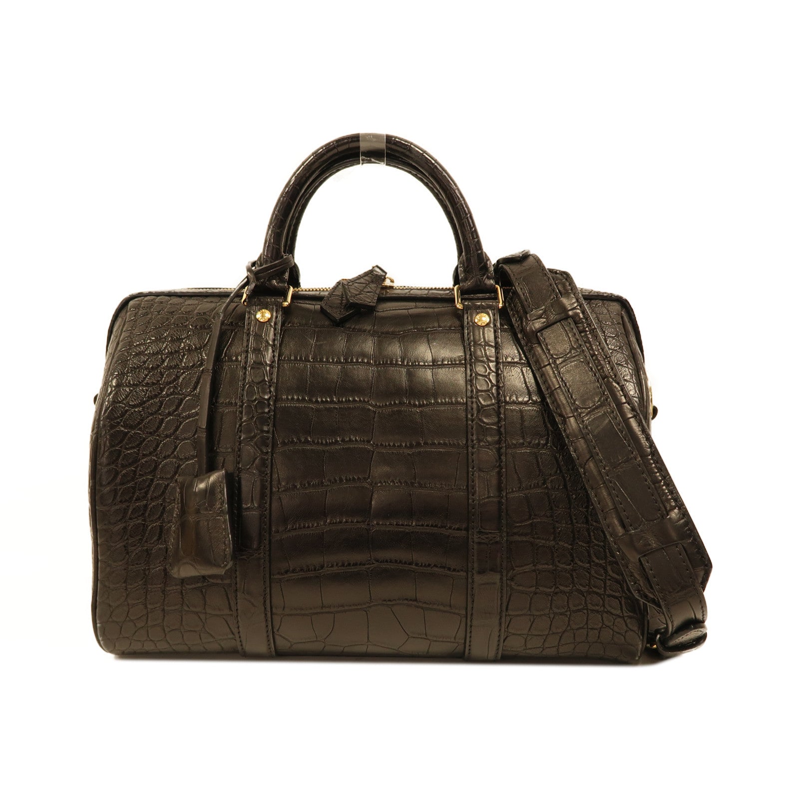 LOUIS VUITTON Alligator皮革Sofia Coppola PM金扣手挽肩背兩用袋黑色