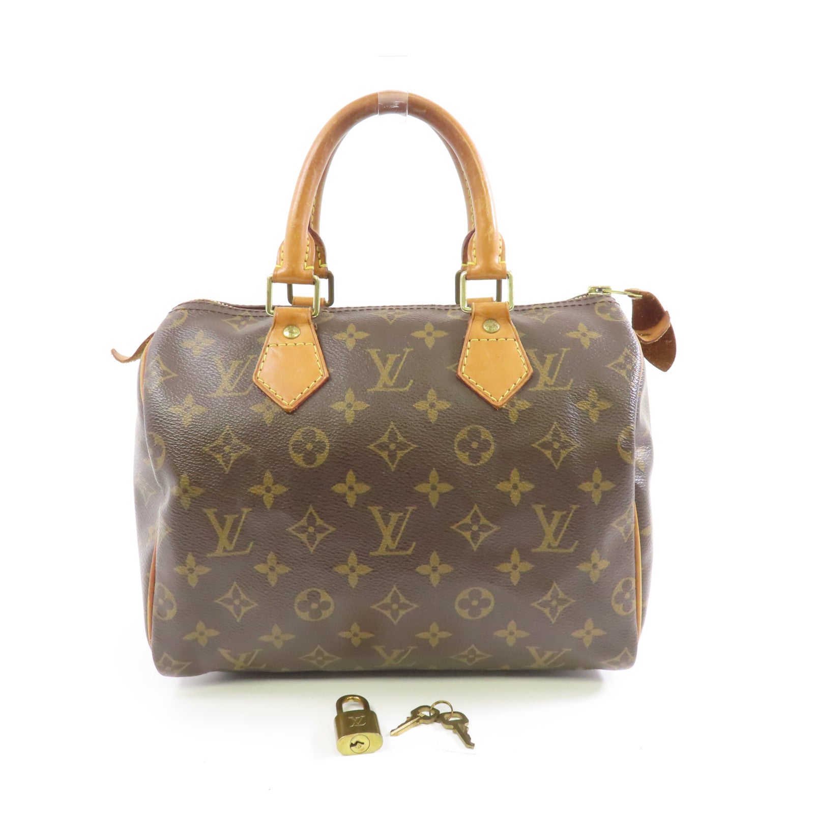 LOUIS VUITTON Monogram Speedy 25金扣手挽袋啡色