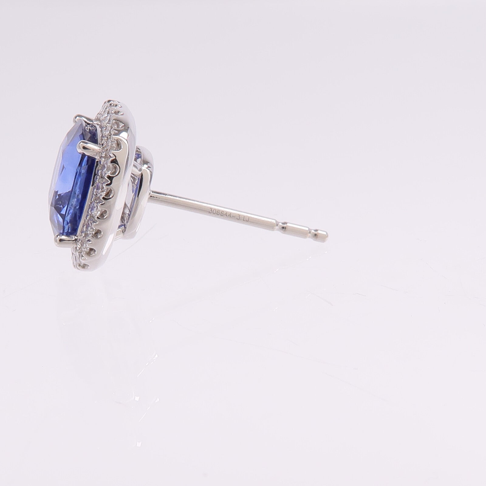 JEWELRY 18K白金Sapphire Diamond Earrings藍寶石/鑽石耳環