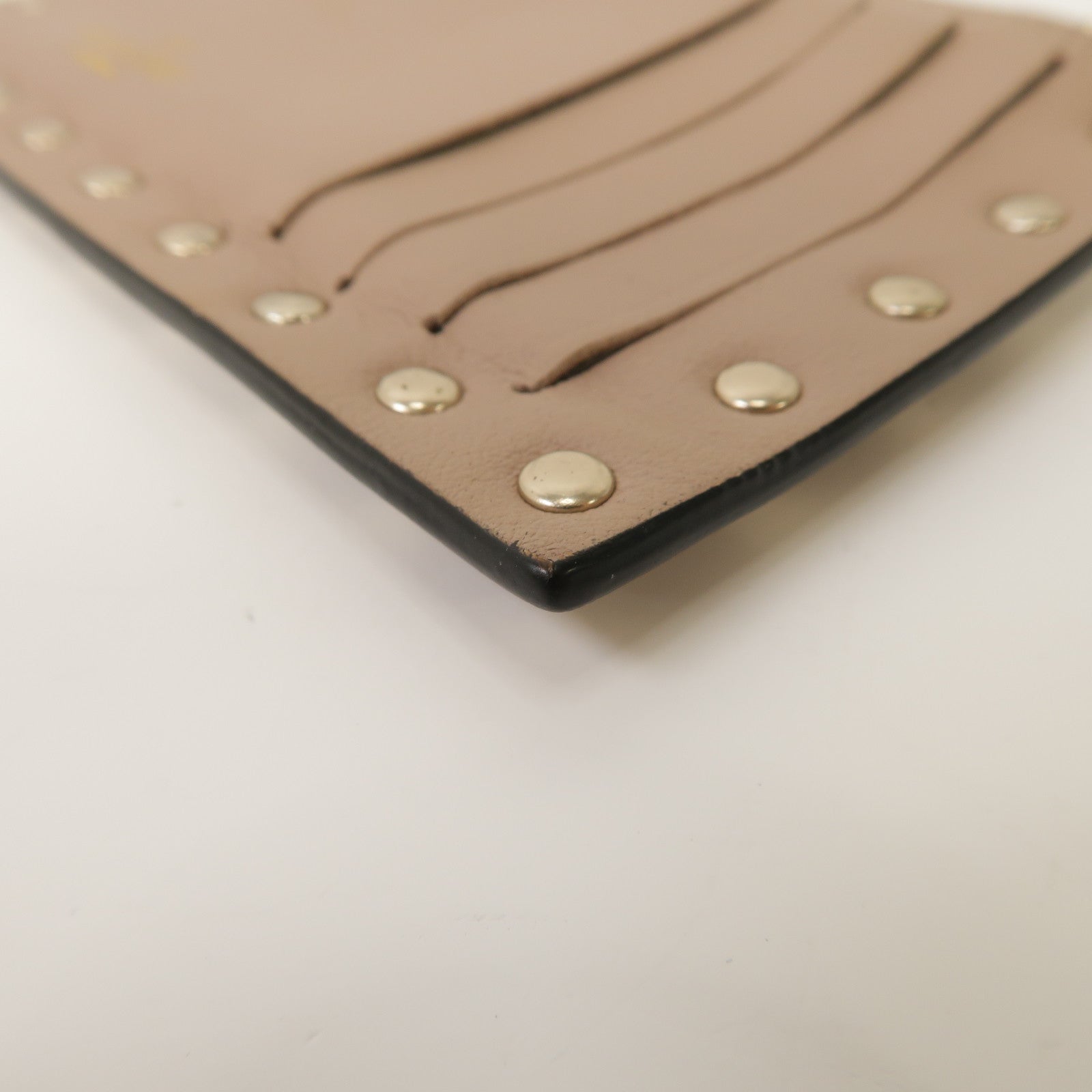 Valentino 牛皮皮革Card Case銀扣卡片套粉紅色