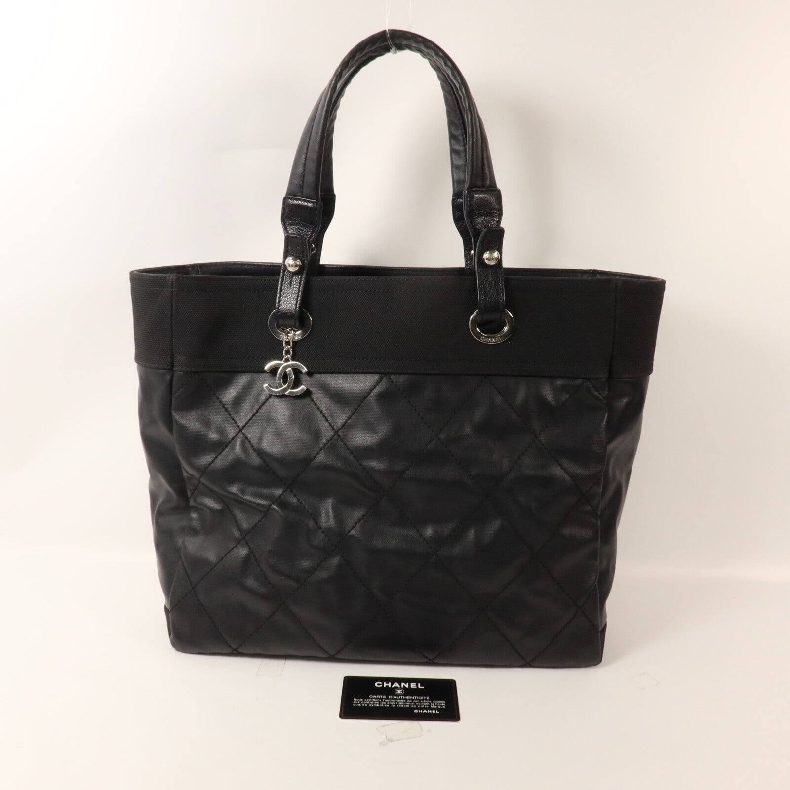 CHANEL 牛皮皮革/塗層帆布Paris Biarritz Tote手挽袋