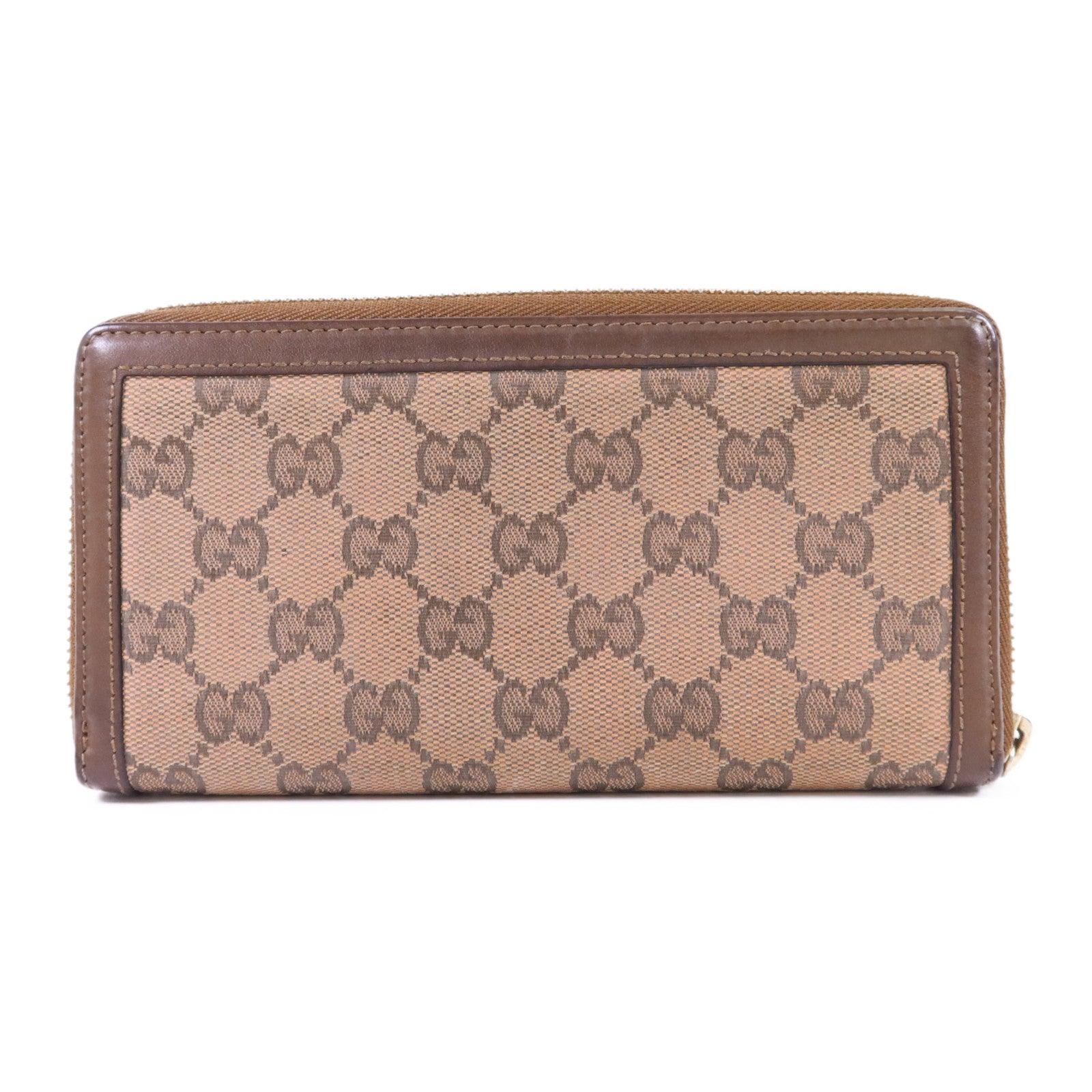 GUCCI 帆布GG Canvas Long Round Zipper Wallet金扣長錢包