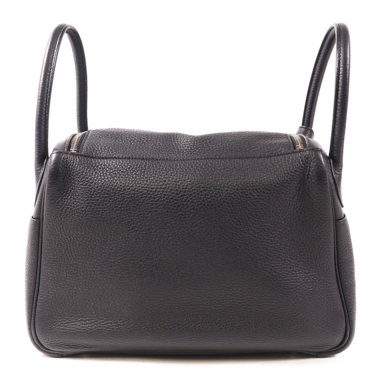 HERMES Clemence皮革Lindy 30銀扣手挽肩背兩用袋Noir
