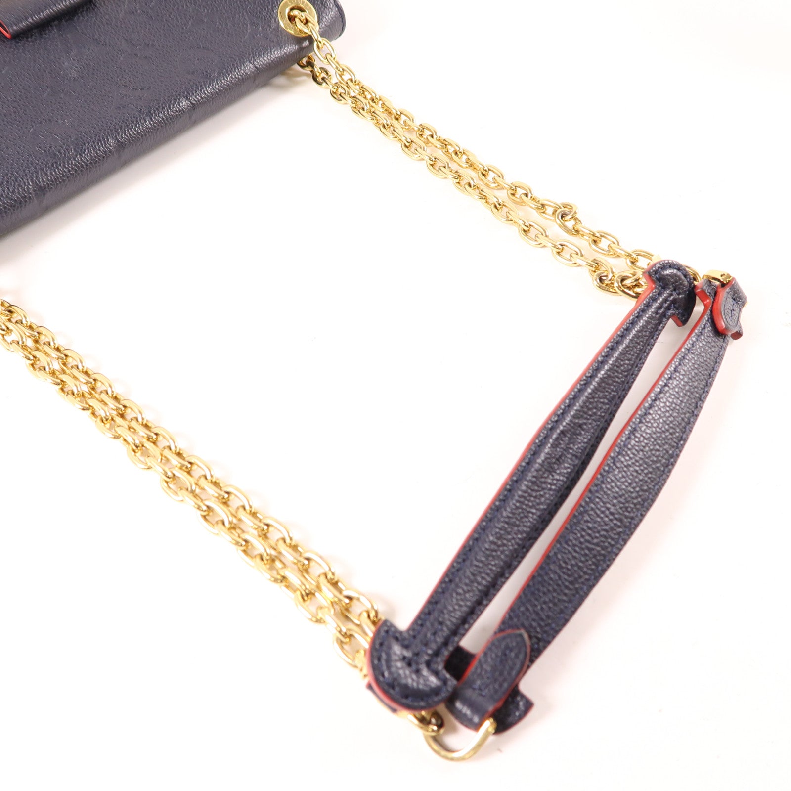 LOUIS VUITTON Monogram Empreinte Vavin PM金扣肩背袋深藍色