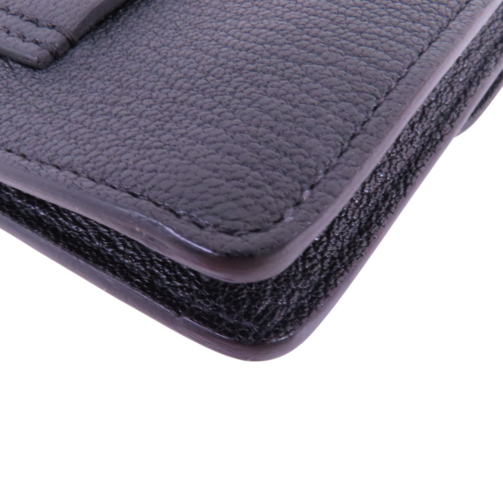 HERMES Chevre皮革Roulis Slim金扣短錢包