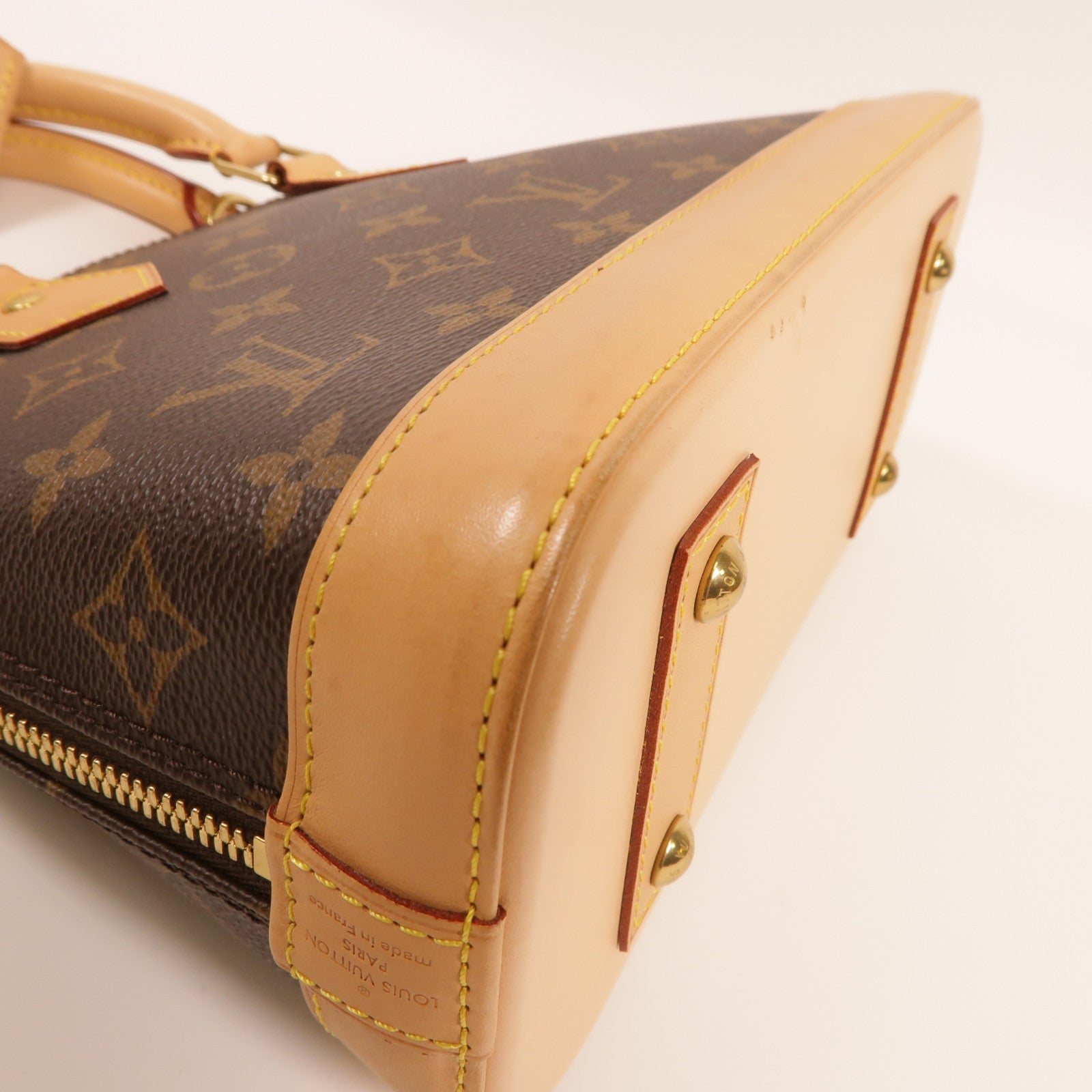 LOUIS VUITTON Monogram Alma BB金扣手挽肩背兩用袋棕色