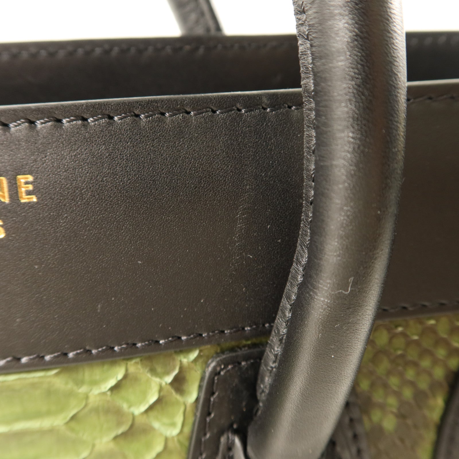 CELINE 蛇皮皮革Mirco Luggage金扣手挽袋