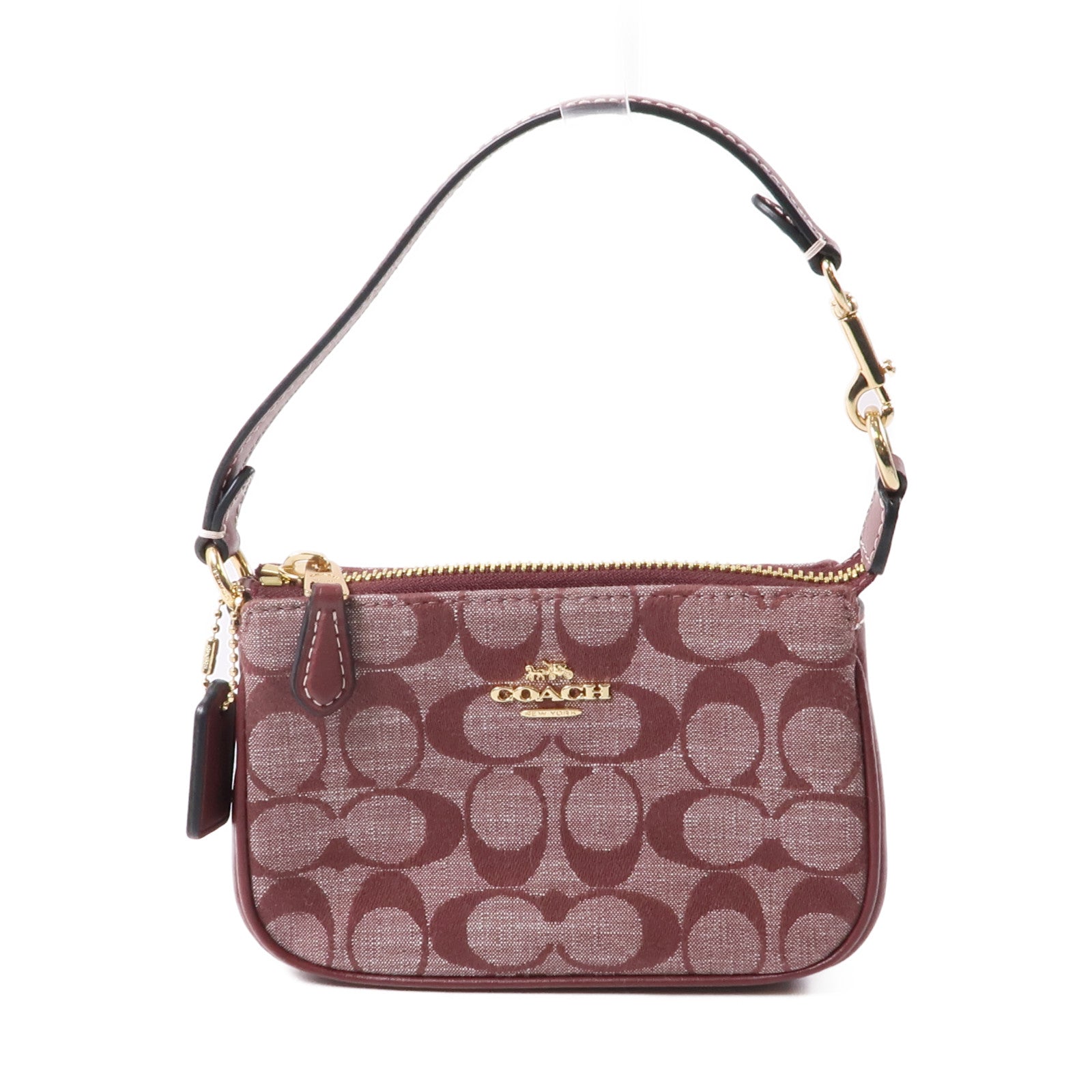 COACH 帆布Nolita 15金扣手挽袋紅色