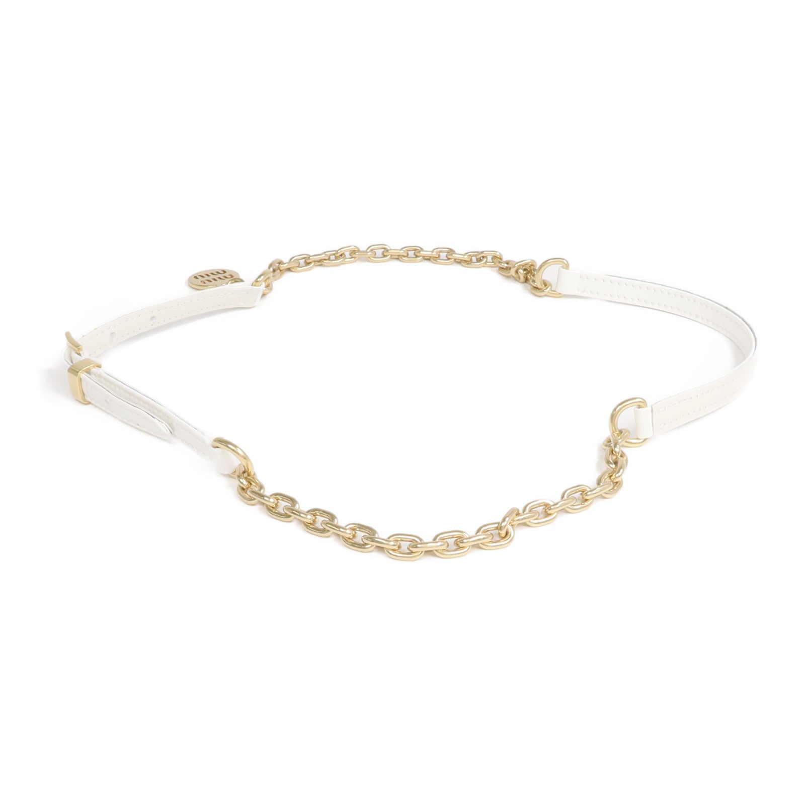 Miu Miu 牛皮皮革Belt金扣皮帶