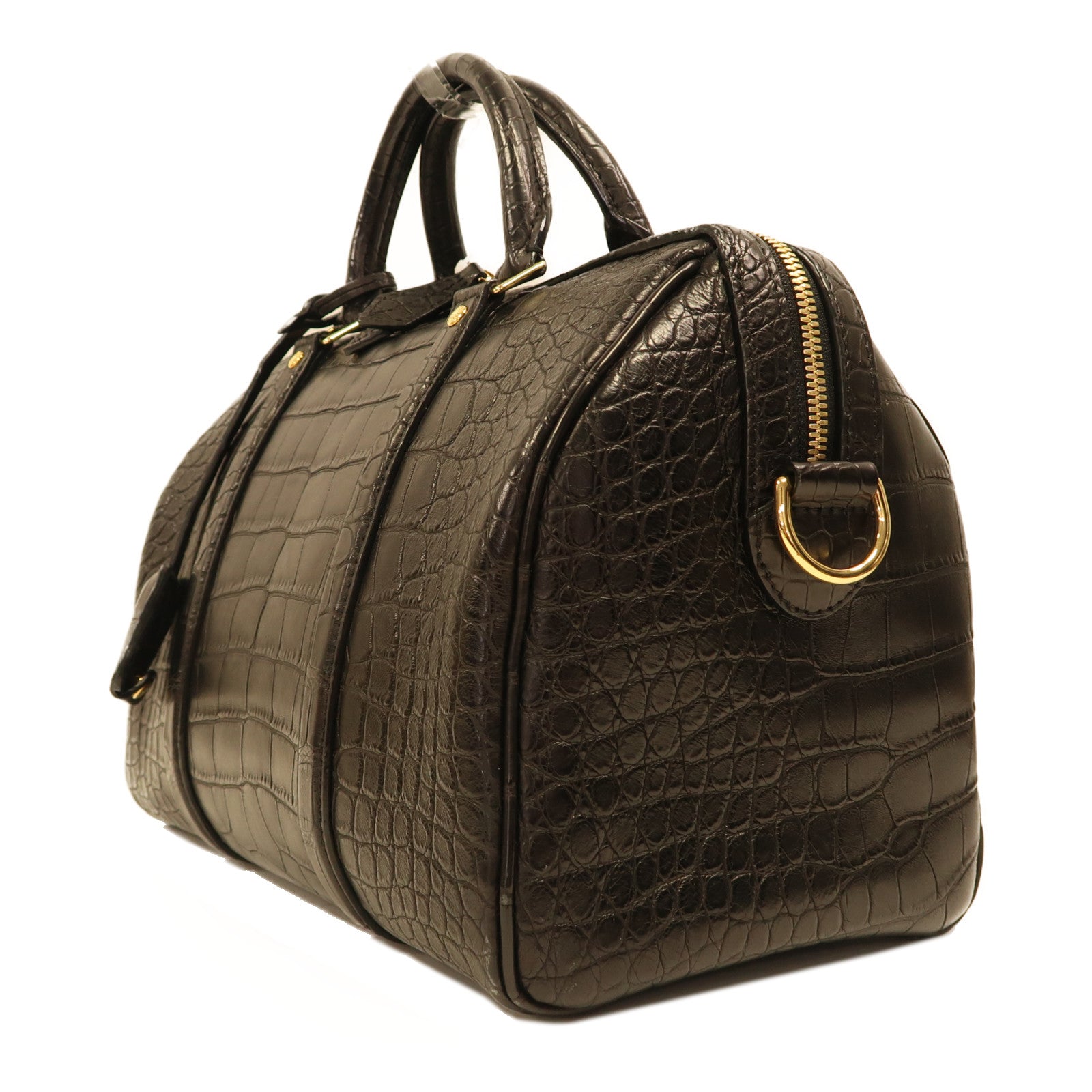 LOUIS VUITTON Alligator皮革Sofia Coppola PM金扣手挽肩背兩用袋黑色