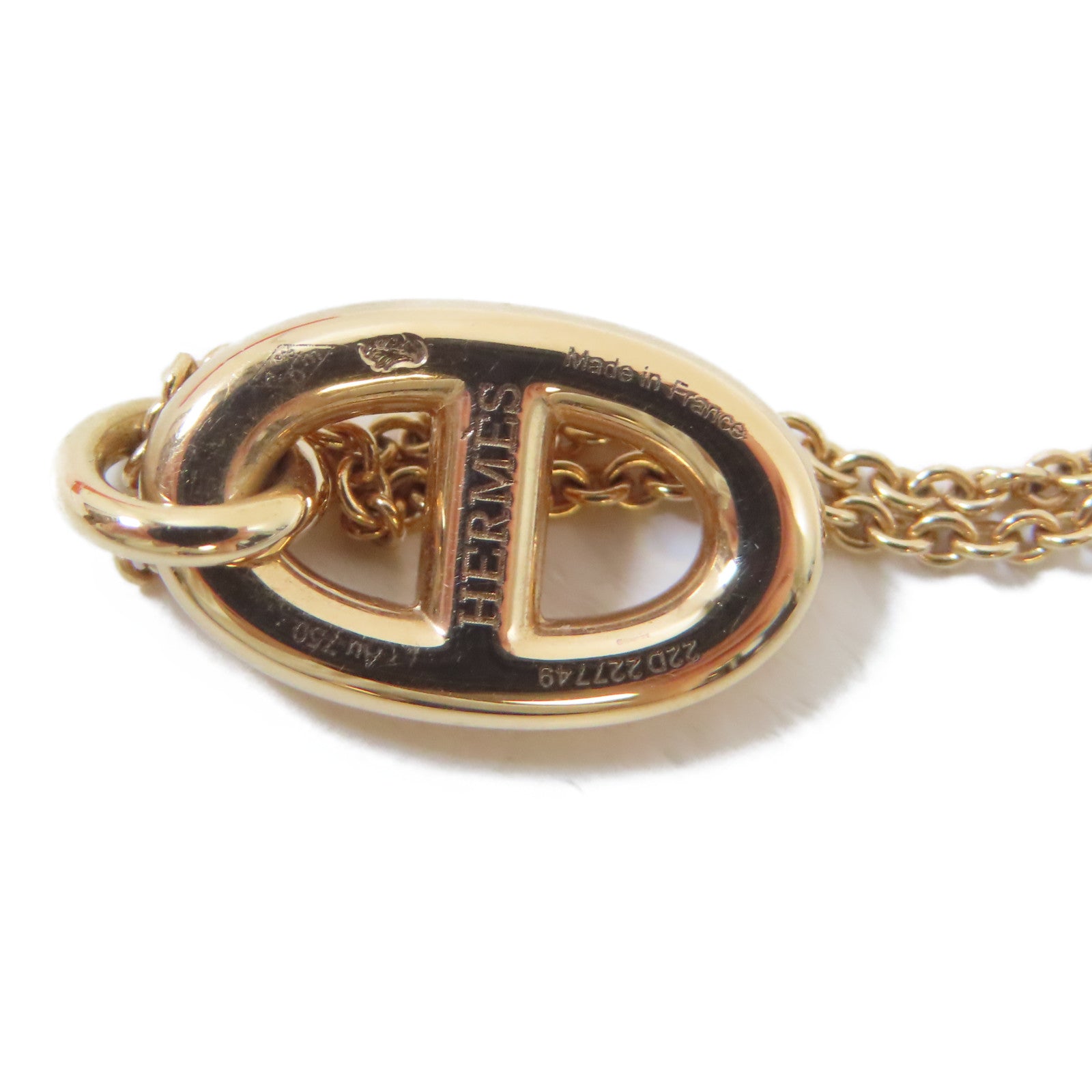 HERMES 18K玫瑰金Farandole Pendant Necklace項鍊#40cm