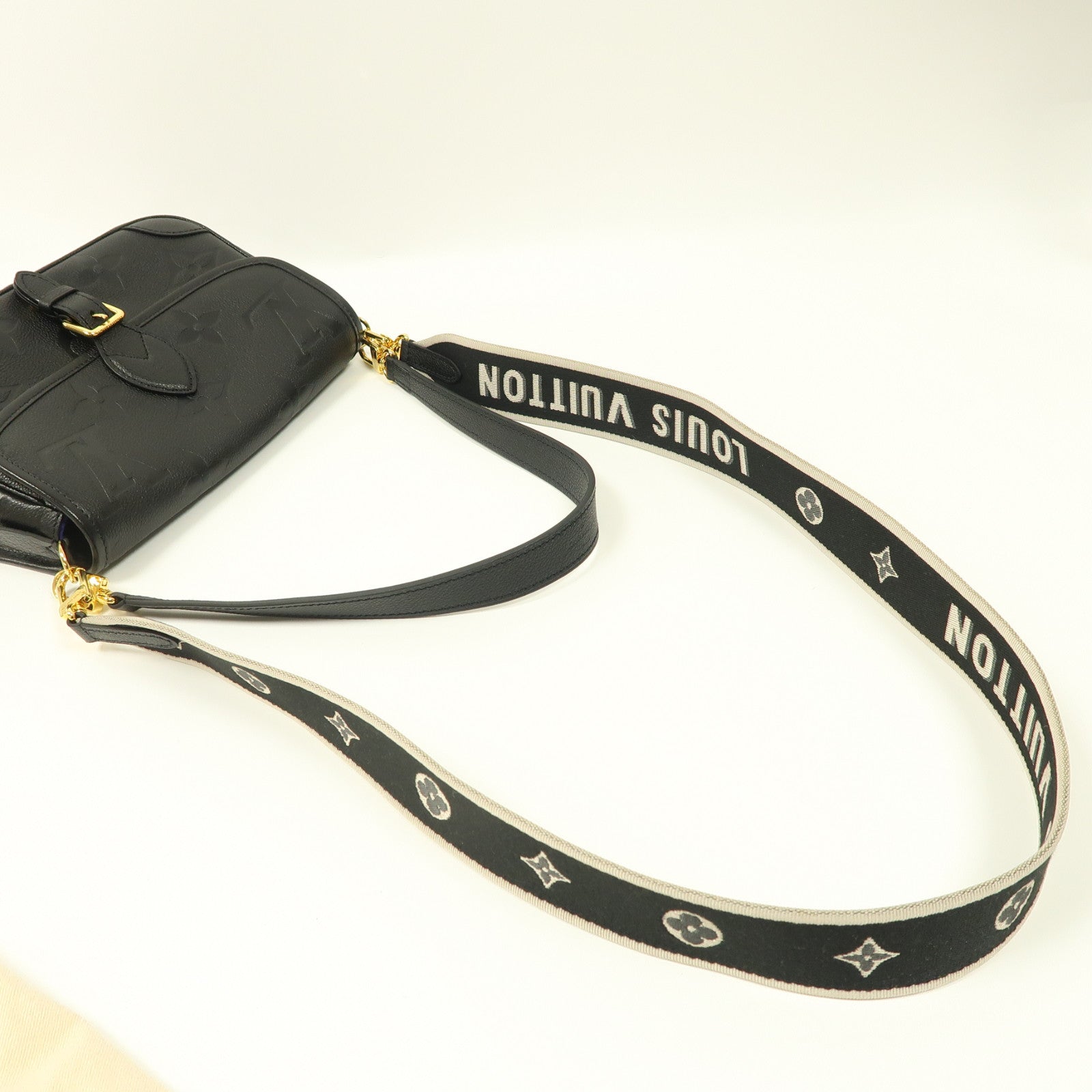 LOUIS VUITTON Monogram Empreinte Diane金扣手挽肩背兩用袋黑色