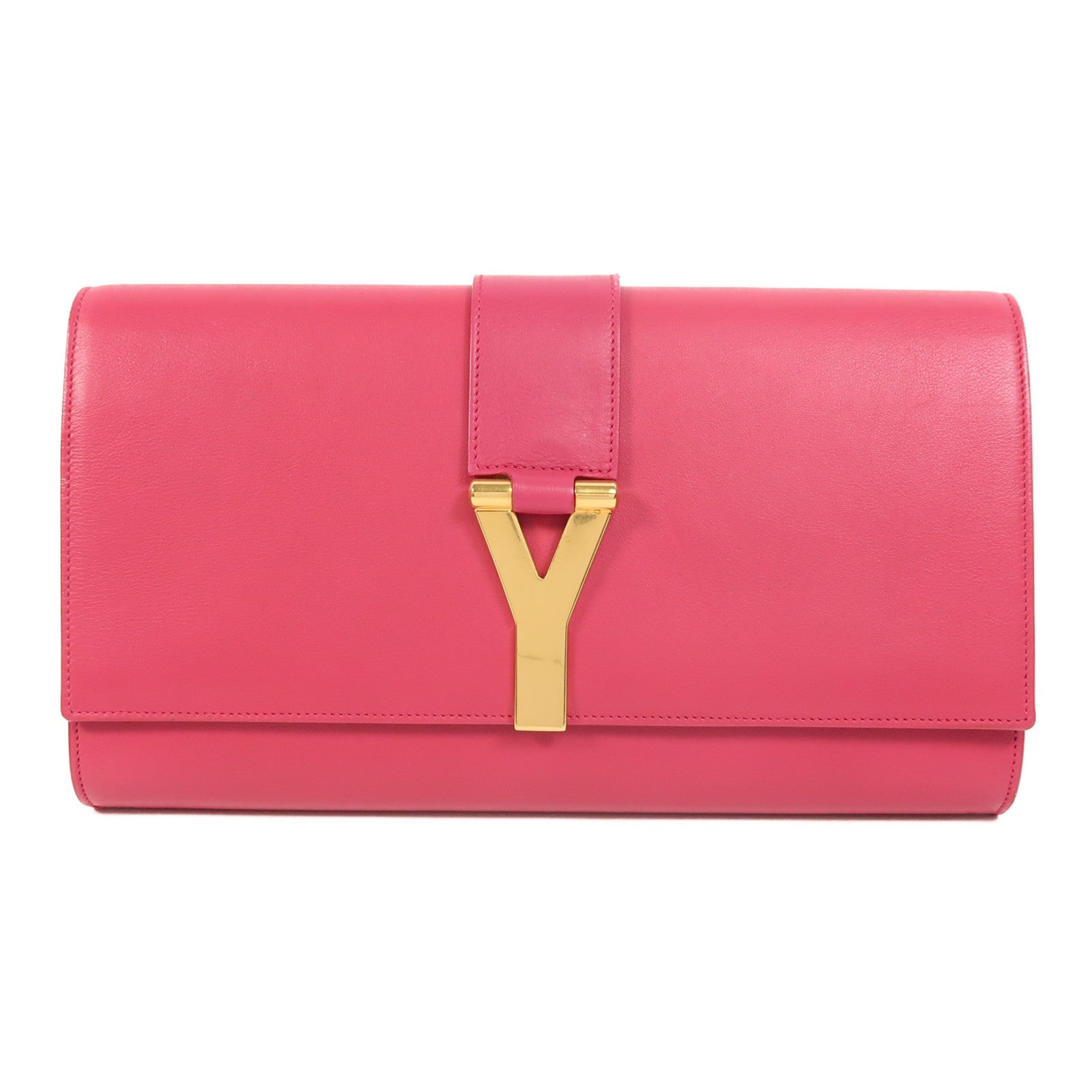 SAINT LAURENT 牛皮皮革Y Line Clutch Bag金扣手拿包