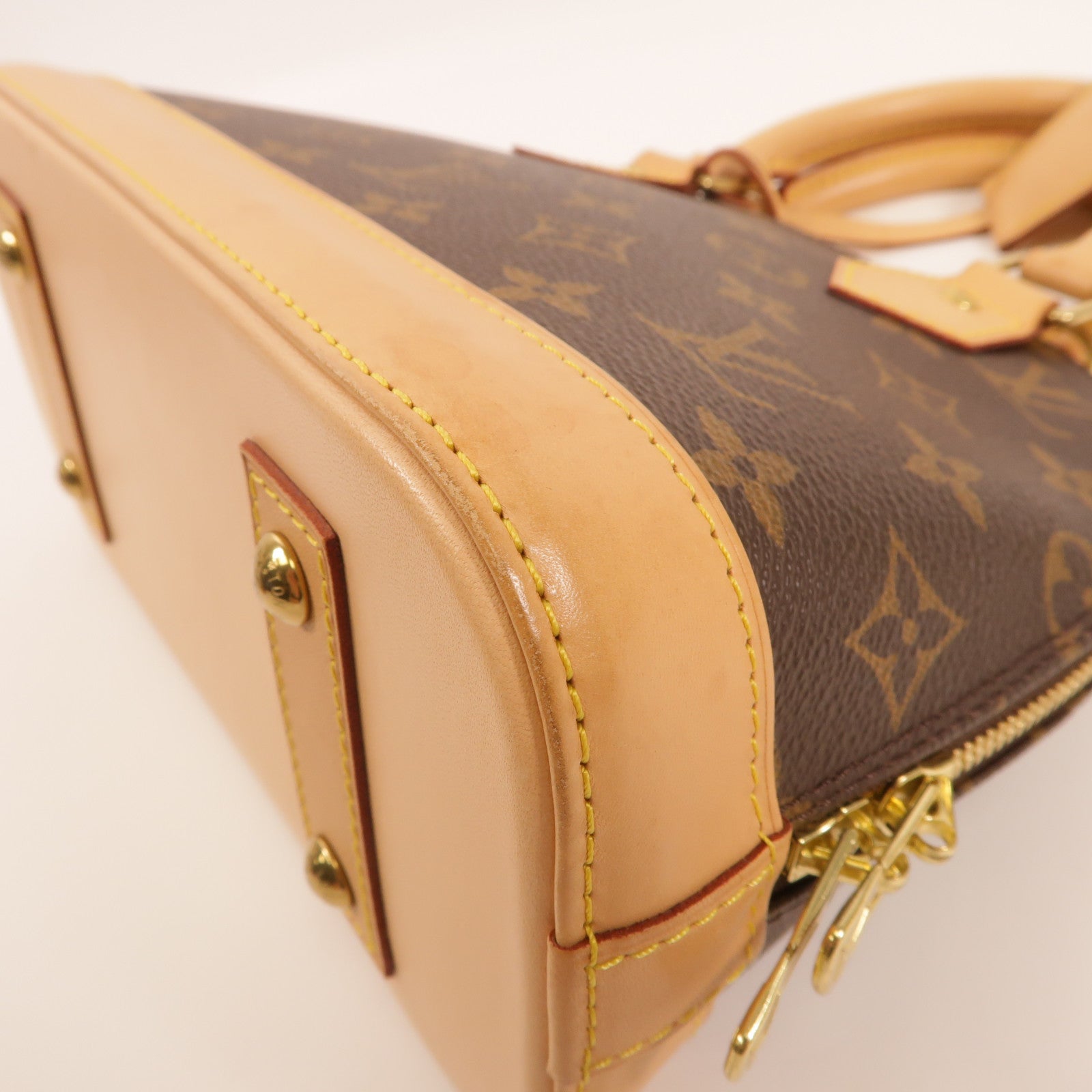LOUIS VUITTON Monogram Alma BB金扣手挽肩背兩用袋棕色